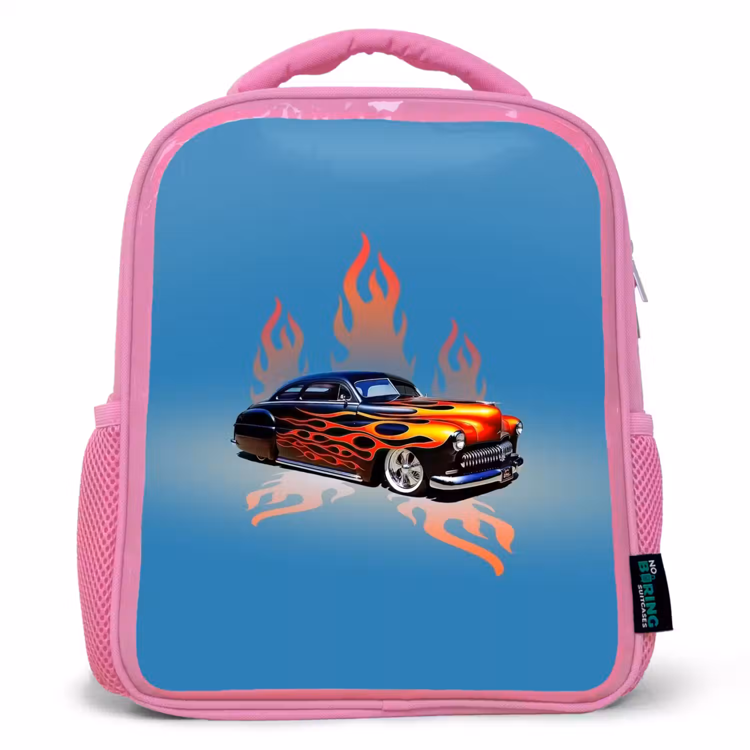 Hotrod flames Kinderrugzak - Roze middel -3d