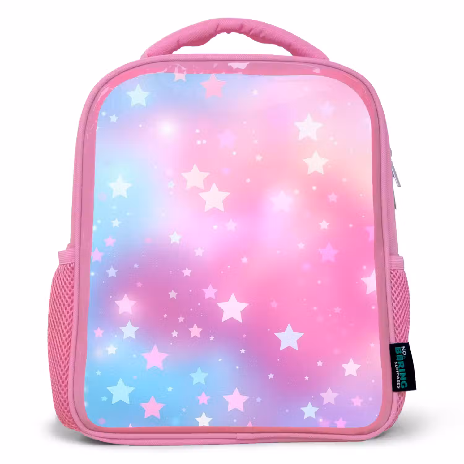 Sterren - Roze - Blauw Kinderrugzak - Roze middel -3d