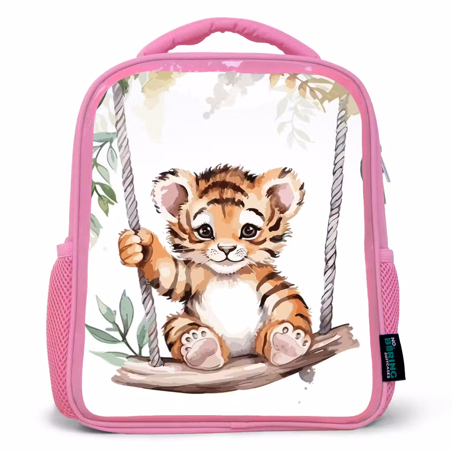 Tijger - Dier - Kinderen - Jungle Kinderrugzak - Roze middel -3d