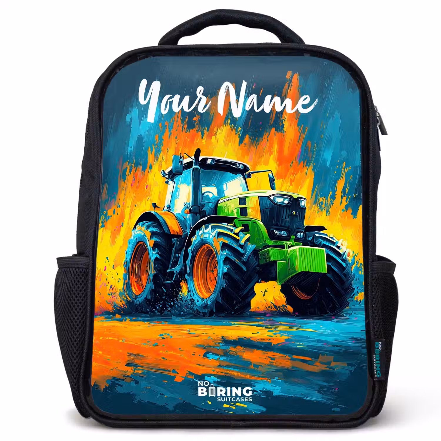 Abstract - Tractor - Groen Rugzak - Zwart middel -3d