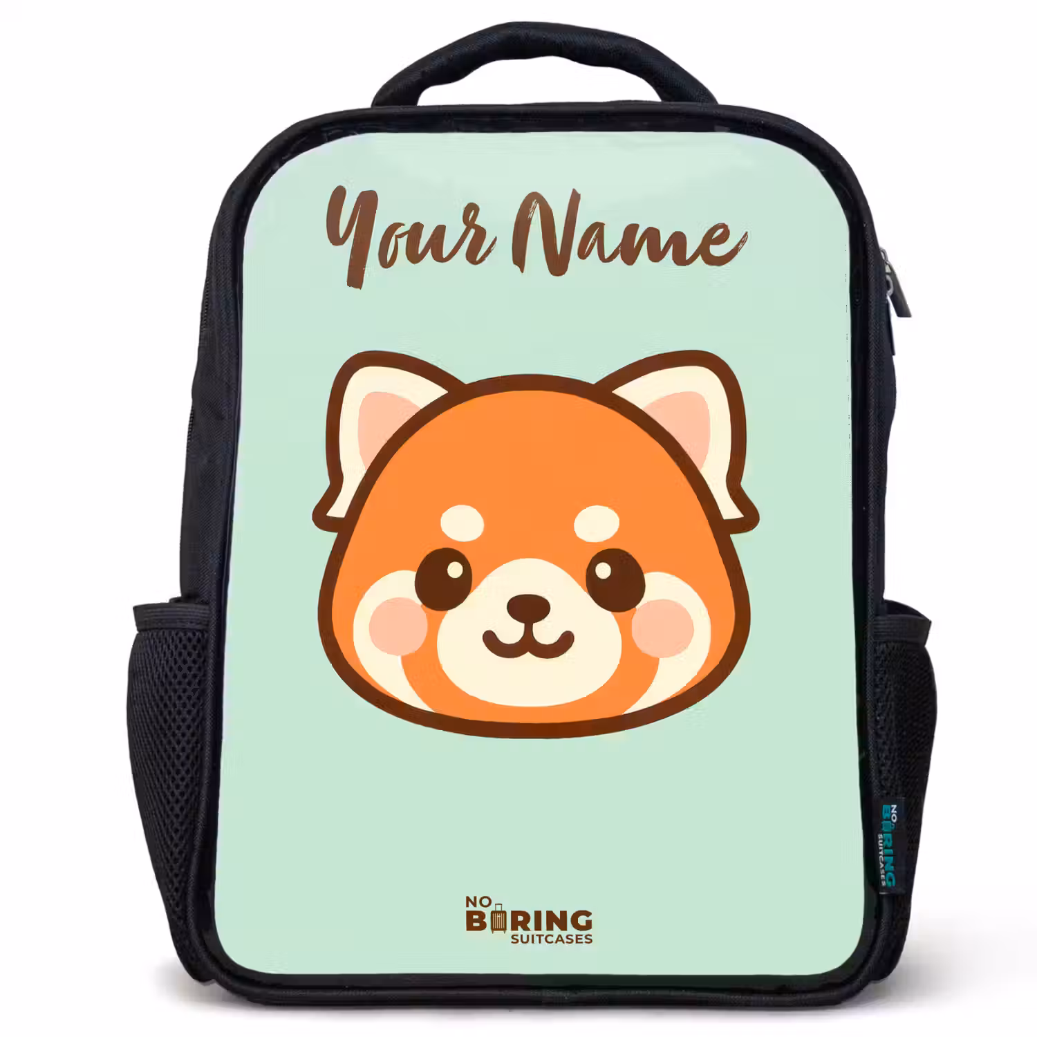 Kawai - Rode panda - Groen Rugzak - Zwart middel -3d