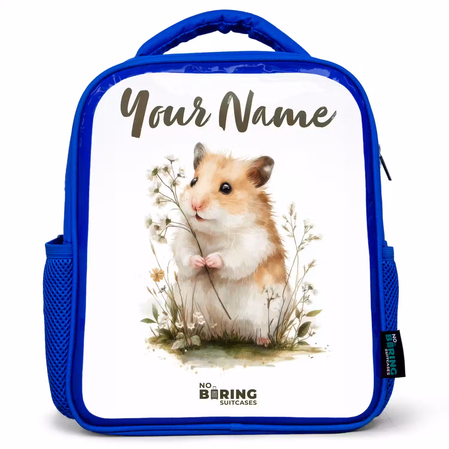 Dier - Natuur - Hamster Kinderrugzak - Blauw middel -3d
