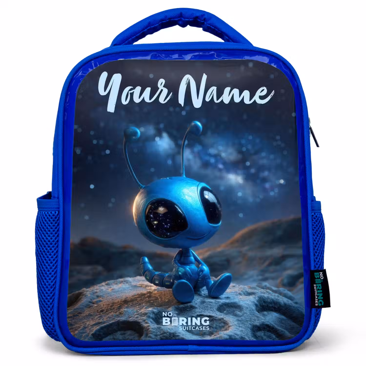 Blauw buitenaards wezentje onder sterrenhemel Kinderrugzak - Blauw middel -3d