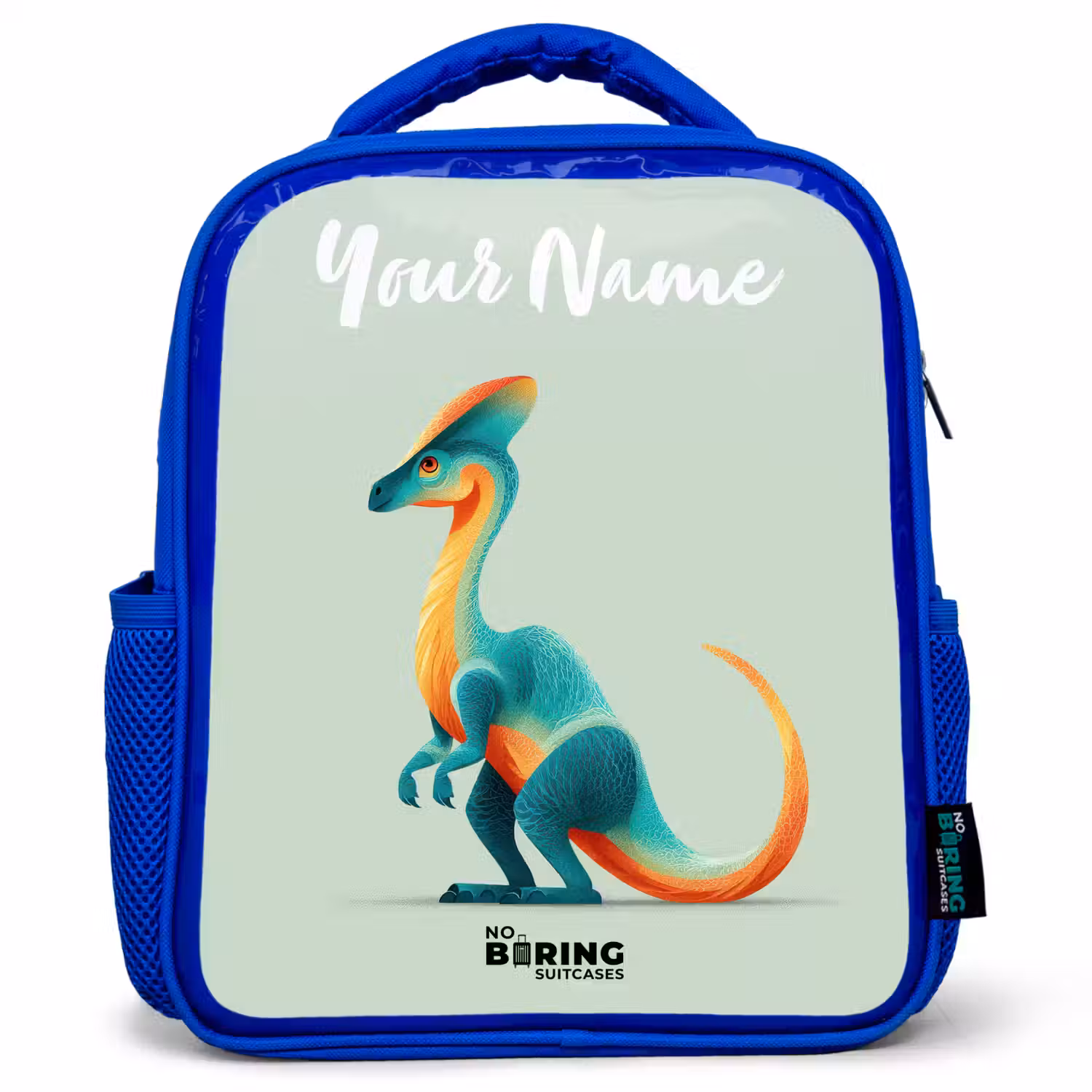 Dino - Blauw - Dier Kinderrugzak - Blauw middel -3d