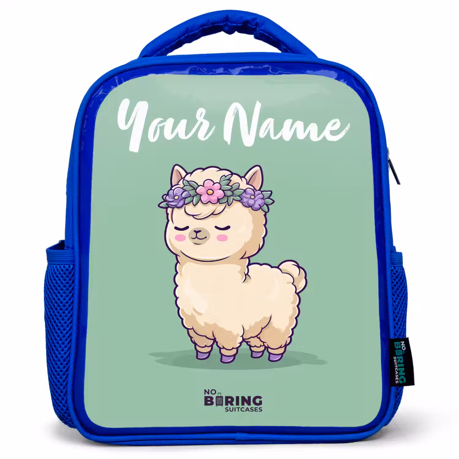 Kawai - Alpaca - Groen Kinderrugzak - Blauw middel -3d