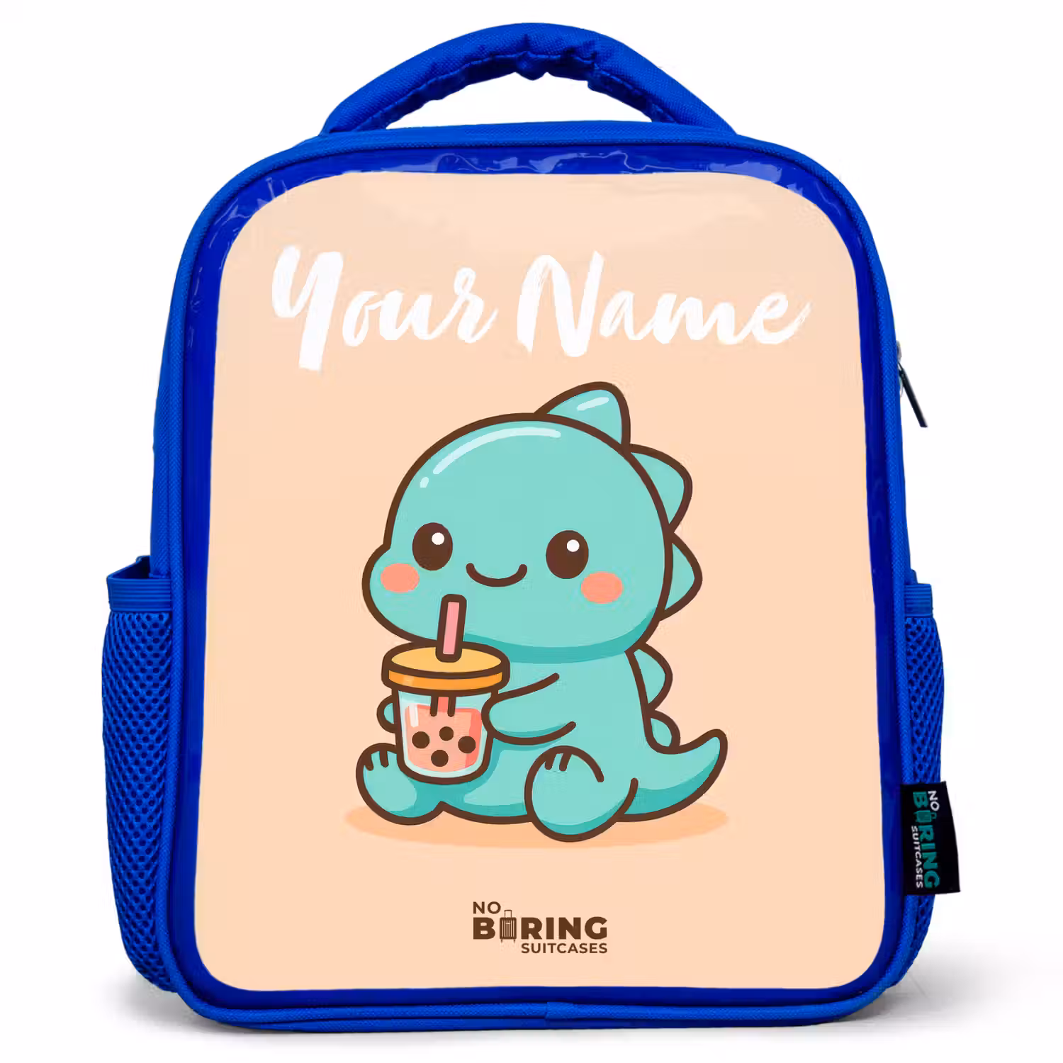 Kawai - Dino - Bubbletea Kinderrugzak - Blauw middel -3d