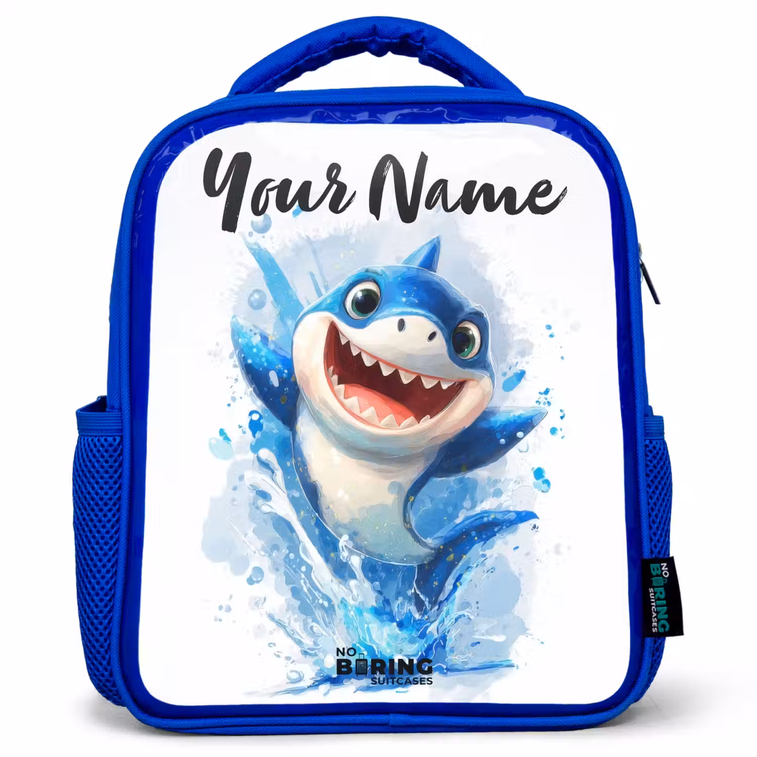 Haai - Tanden - Water Kinderrugzak - Blauw middel -3d