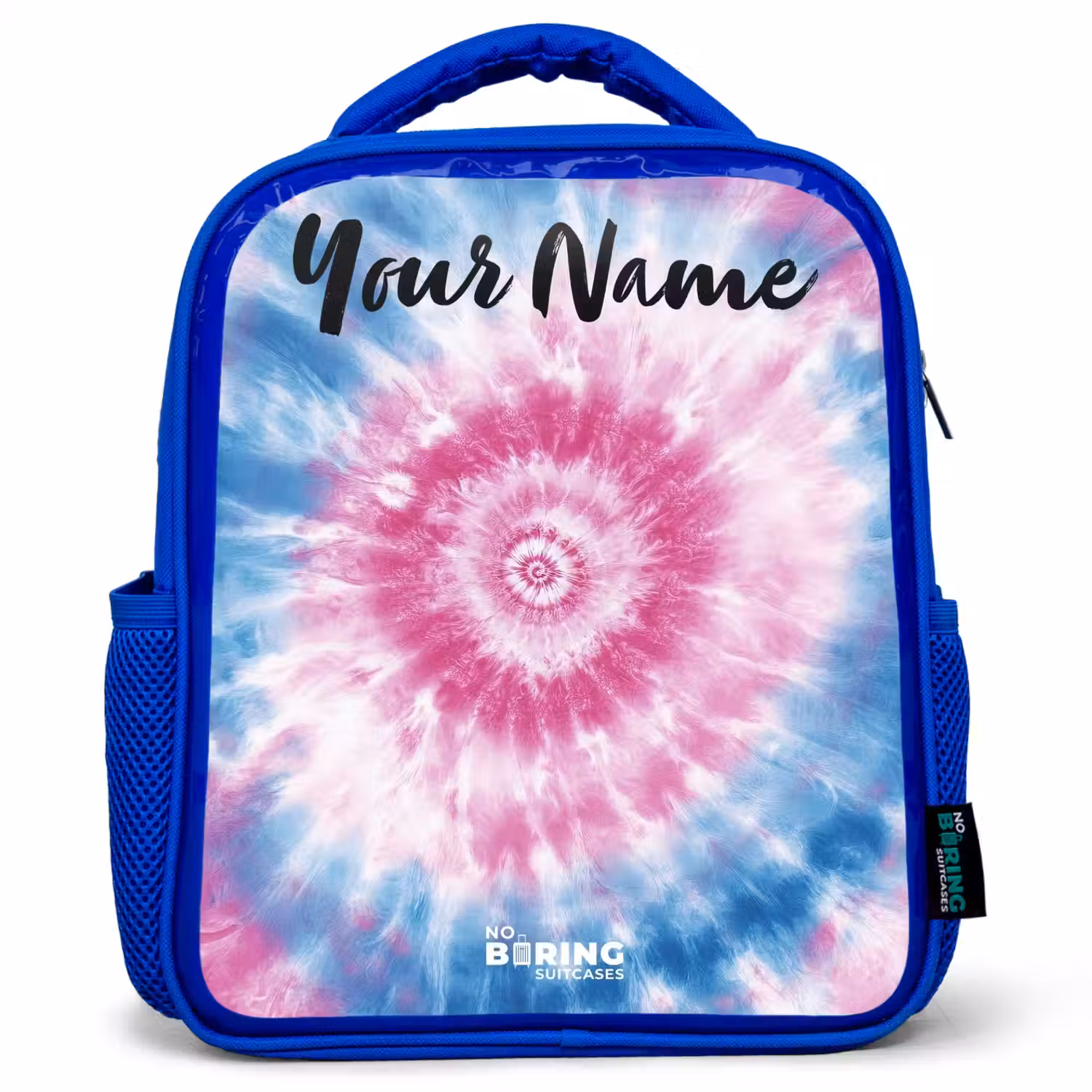 Tie dye - Abstract - Blauw - Roze Kinderrugzak - Blauw middel -3d