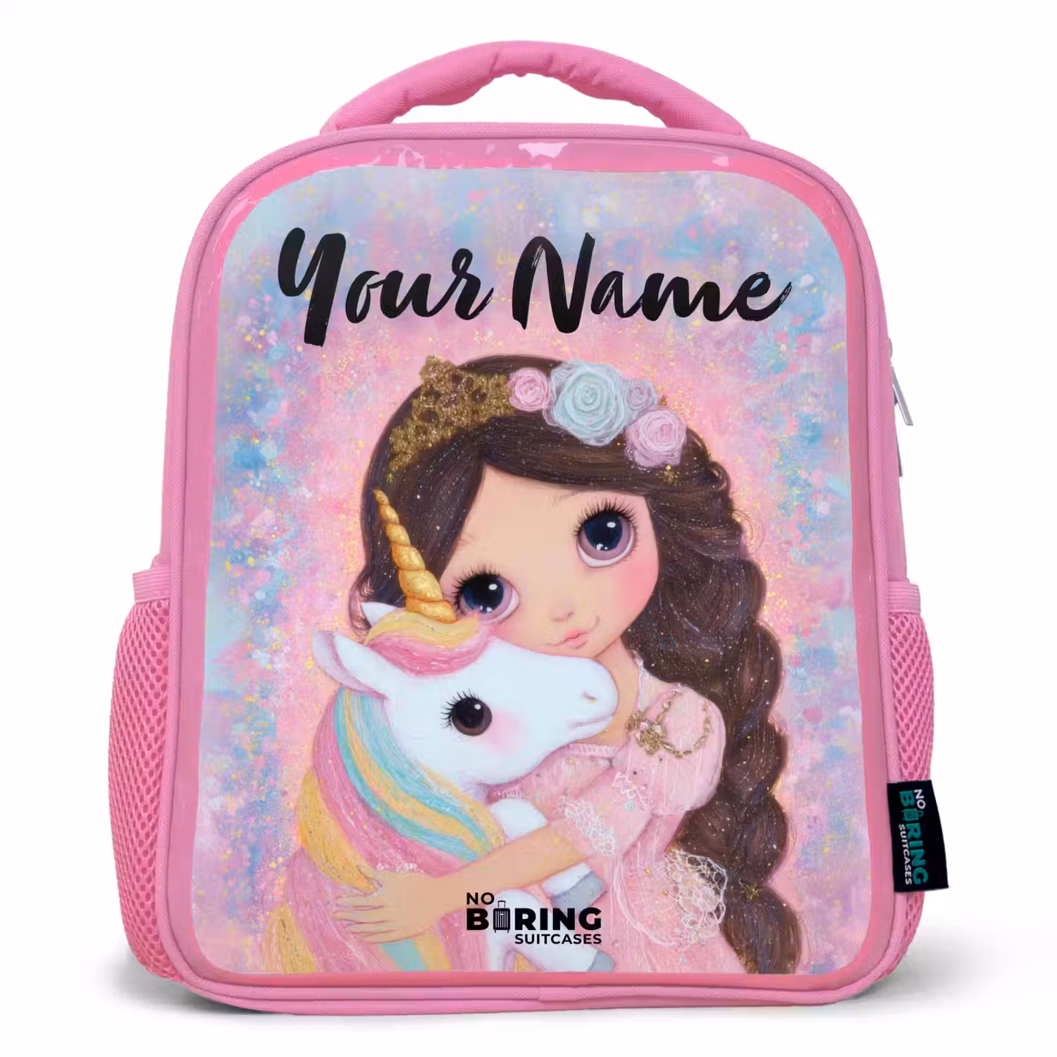 Meisje - Eenhoorn - Glitter Kinderrugzak - Roze middel -3d