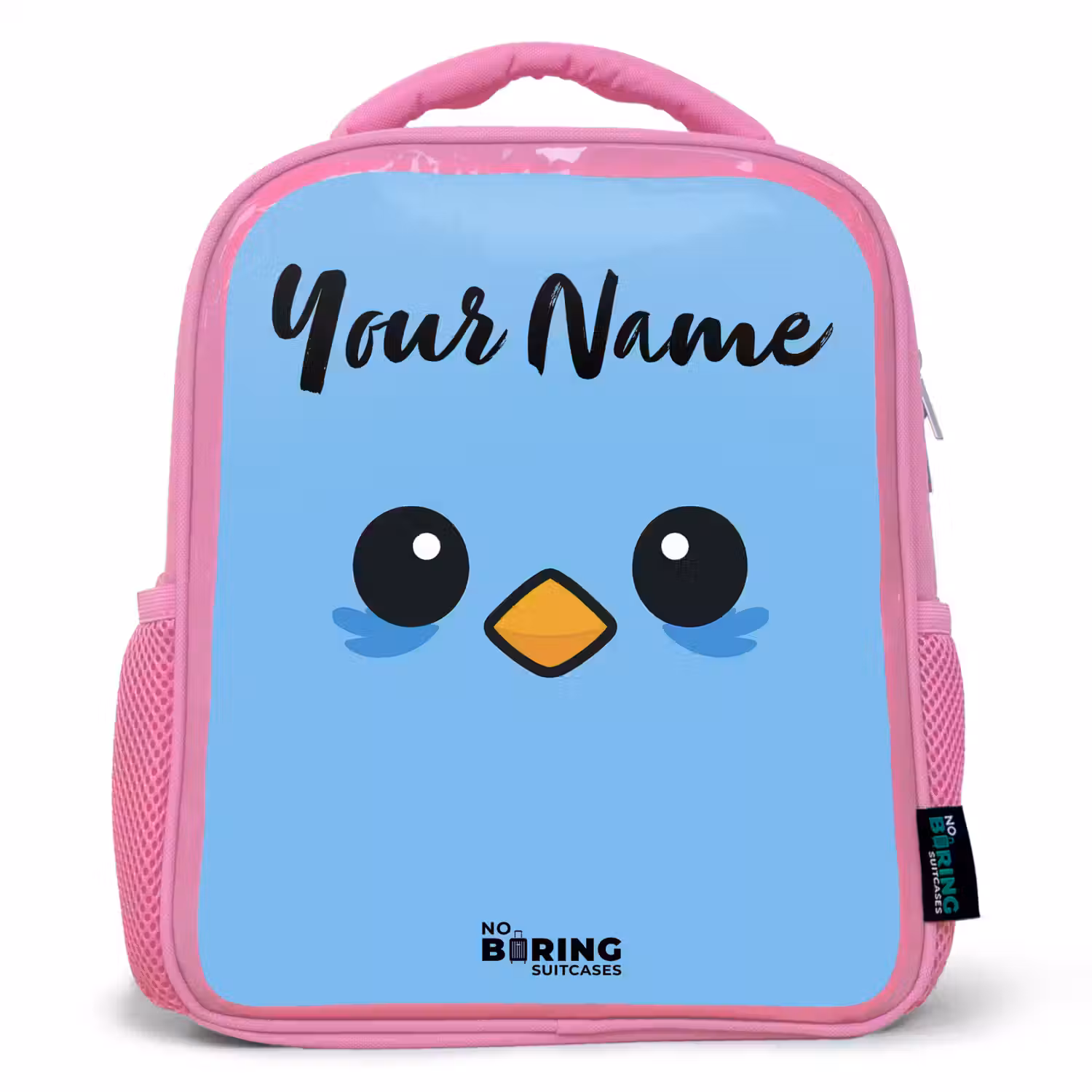 Kawai - Vogel - Blauw Kinderrugzak - Roze middel -3d