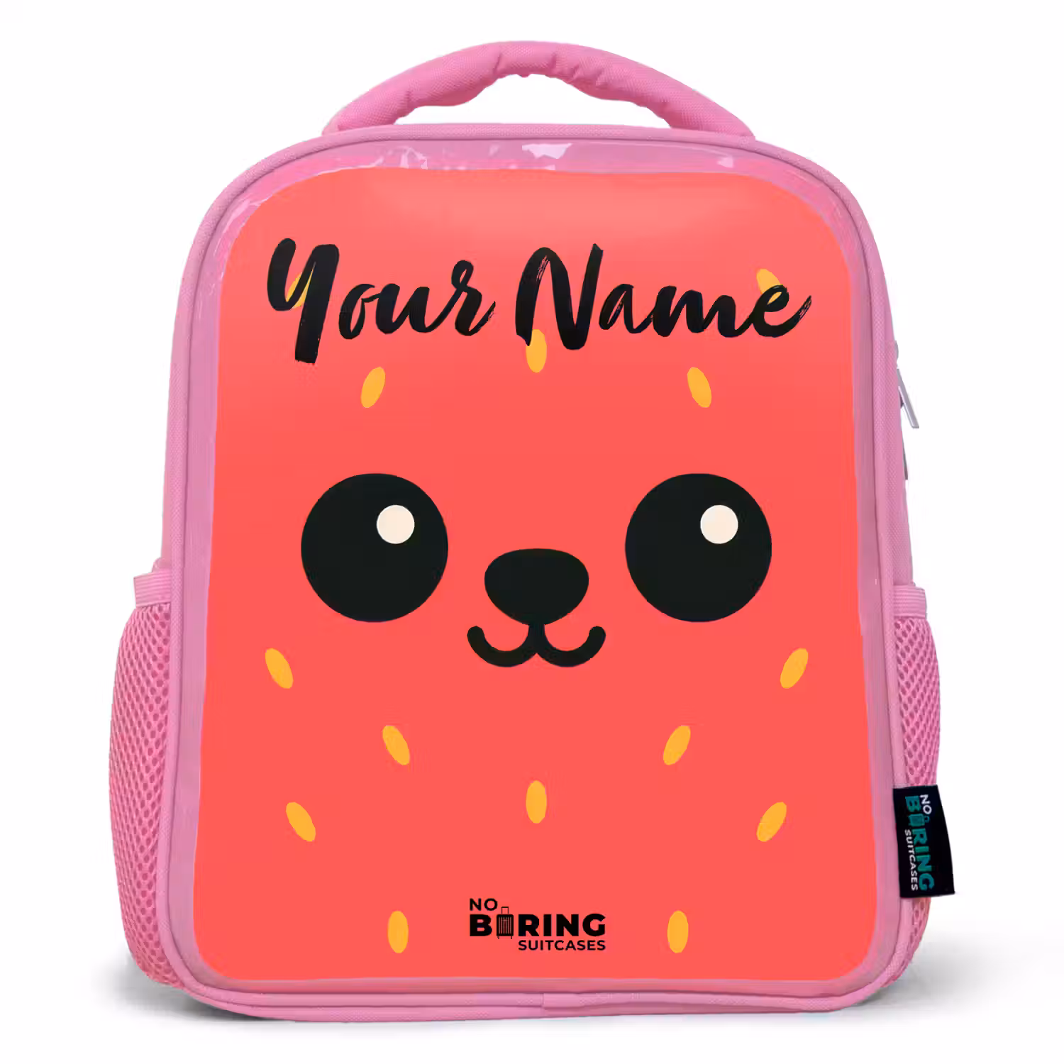 Kawai - Aardbei - Rood Kinderrugzak - Roze middel -3d