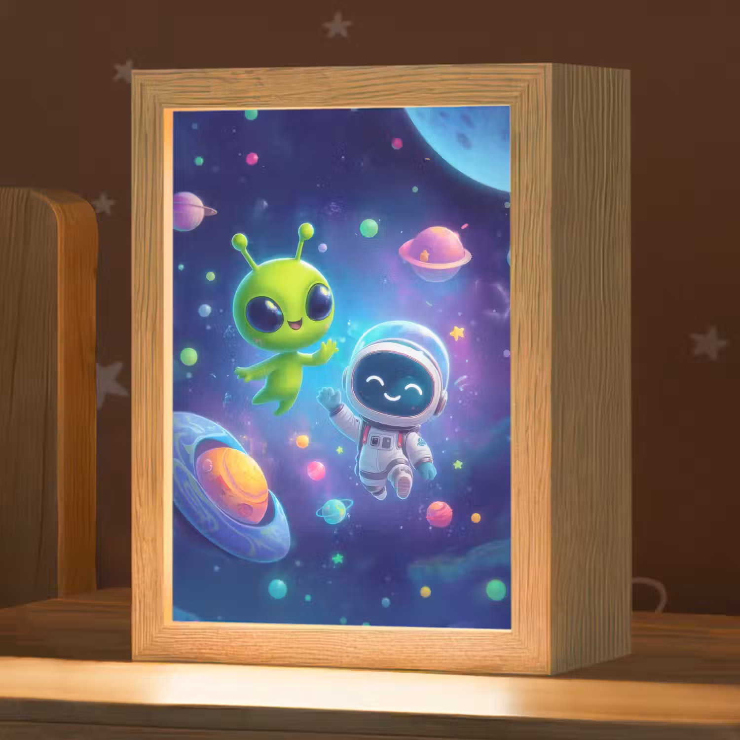 Alien - Astronaut - Ruimte - Planeten Light Box met kabel klein -zzz_3d_website