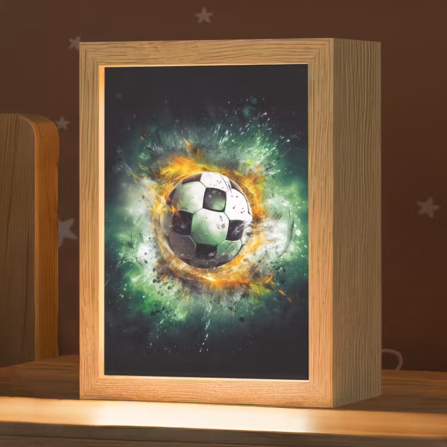 Bal - Voetbal - Groen - Oranje - Rook Light Box met kabel klein -zzz_3d_website