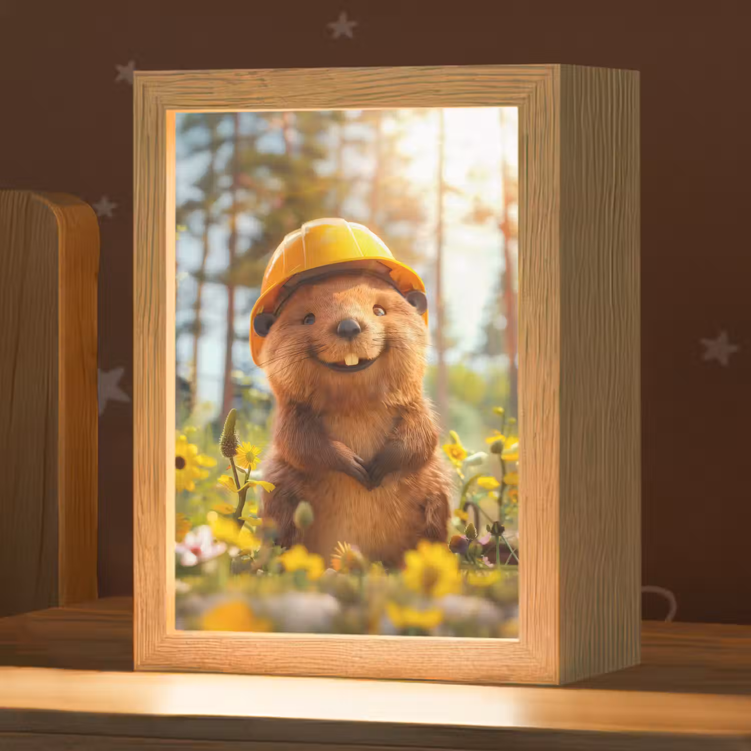 Bever - Dier - Bouwhelm - Natuur Light Box met kabel klein -zzz_3d_website