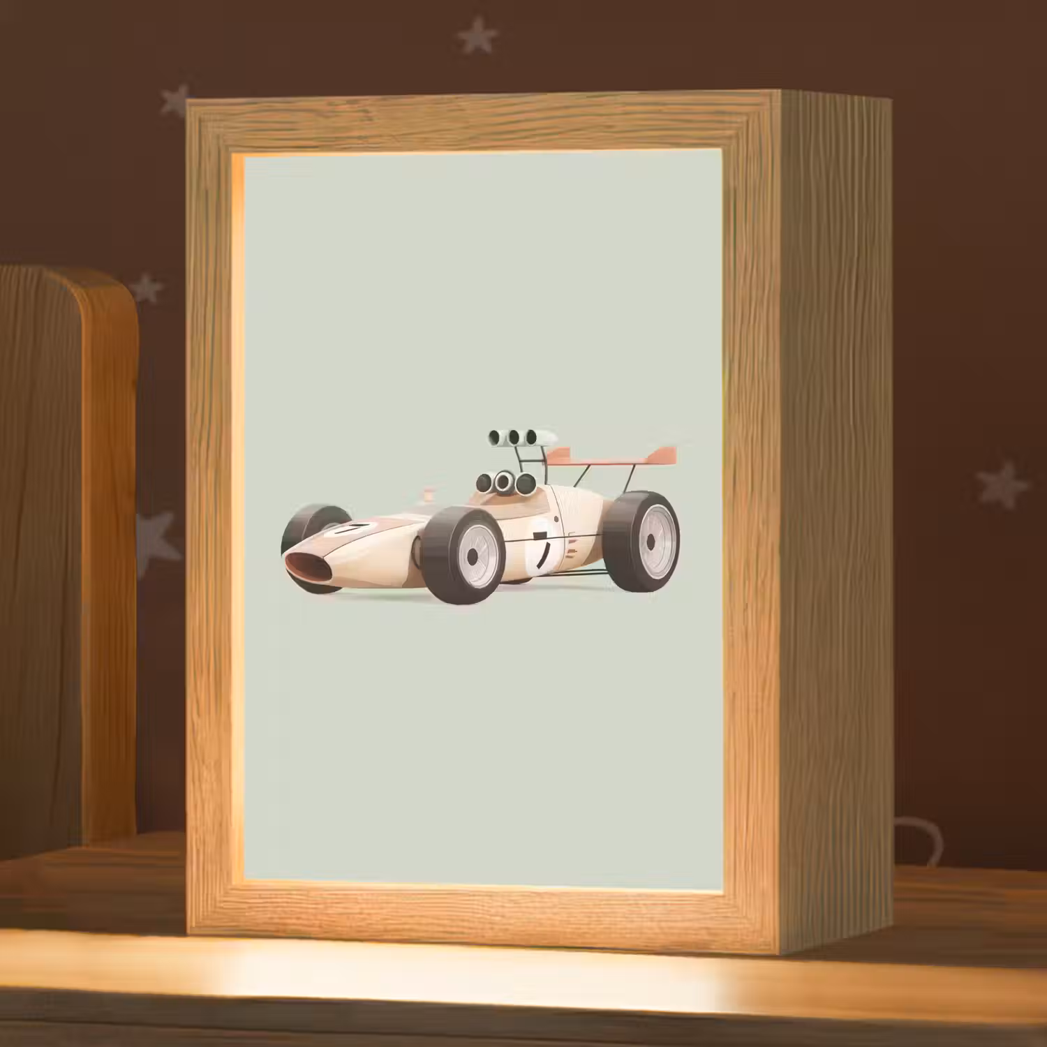 Beige - Raceauto - Groen Light Box met kabel klein -zzz_3d_website