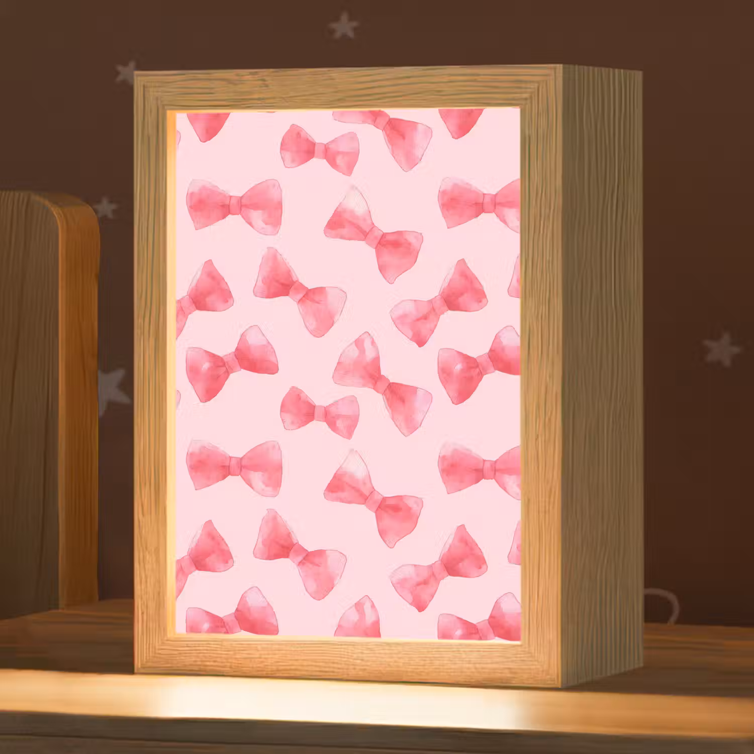 Strikken - Aquarel - Roze Light Box met kabel (Kinderlampje) klein 904 -zzz_3d_website