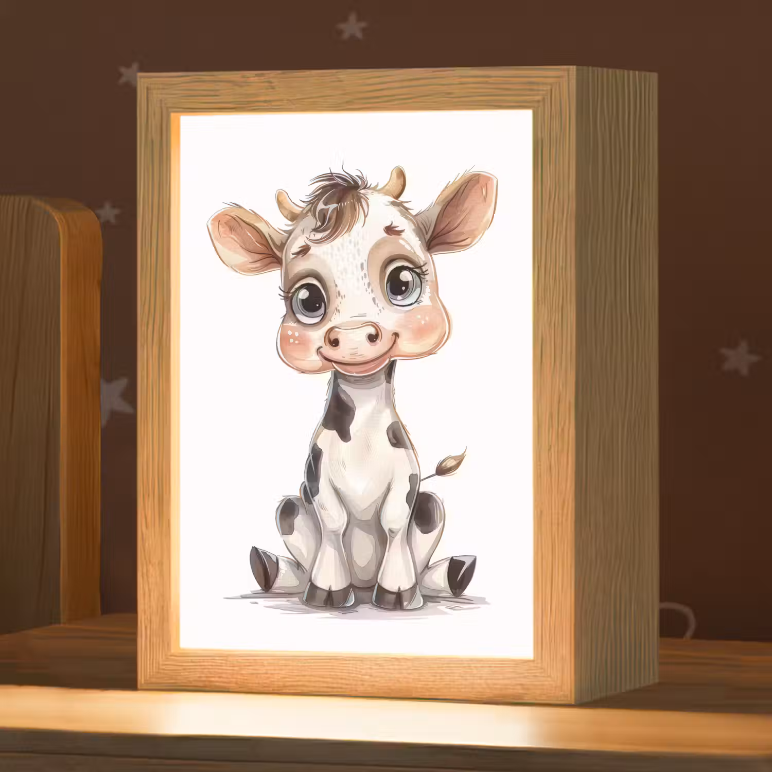 Koe - Baby dier - Boerderij dieren Light Box met kabel klein -zzz_3d_website