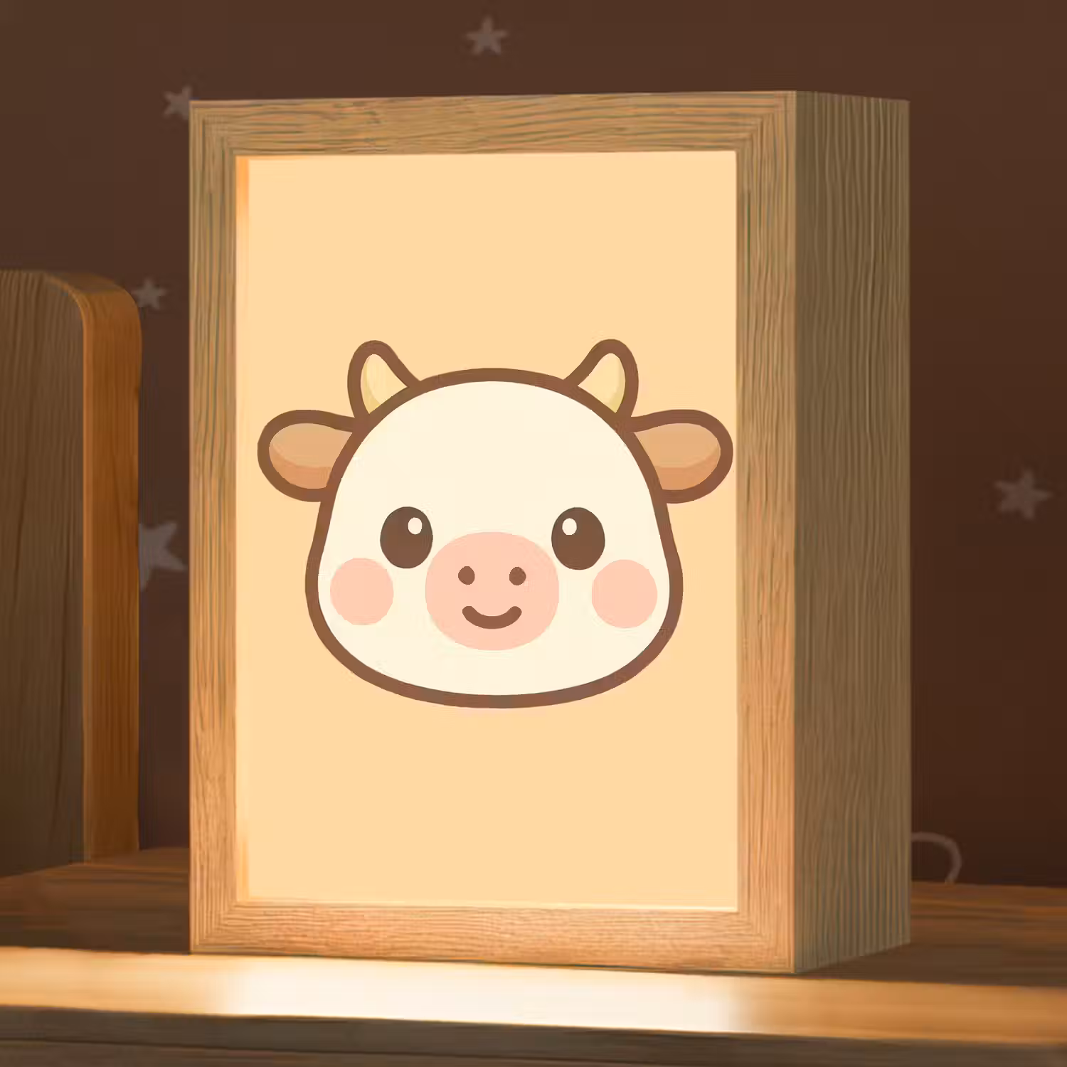 Koe - Oranje - Cartoon Light Box met kabel klein -zzz_3d_website