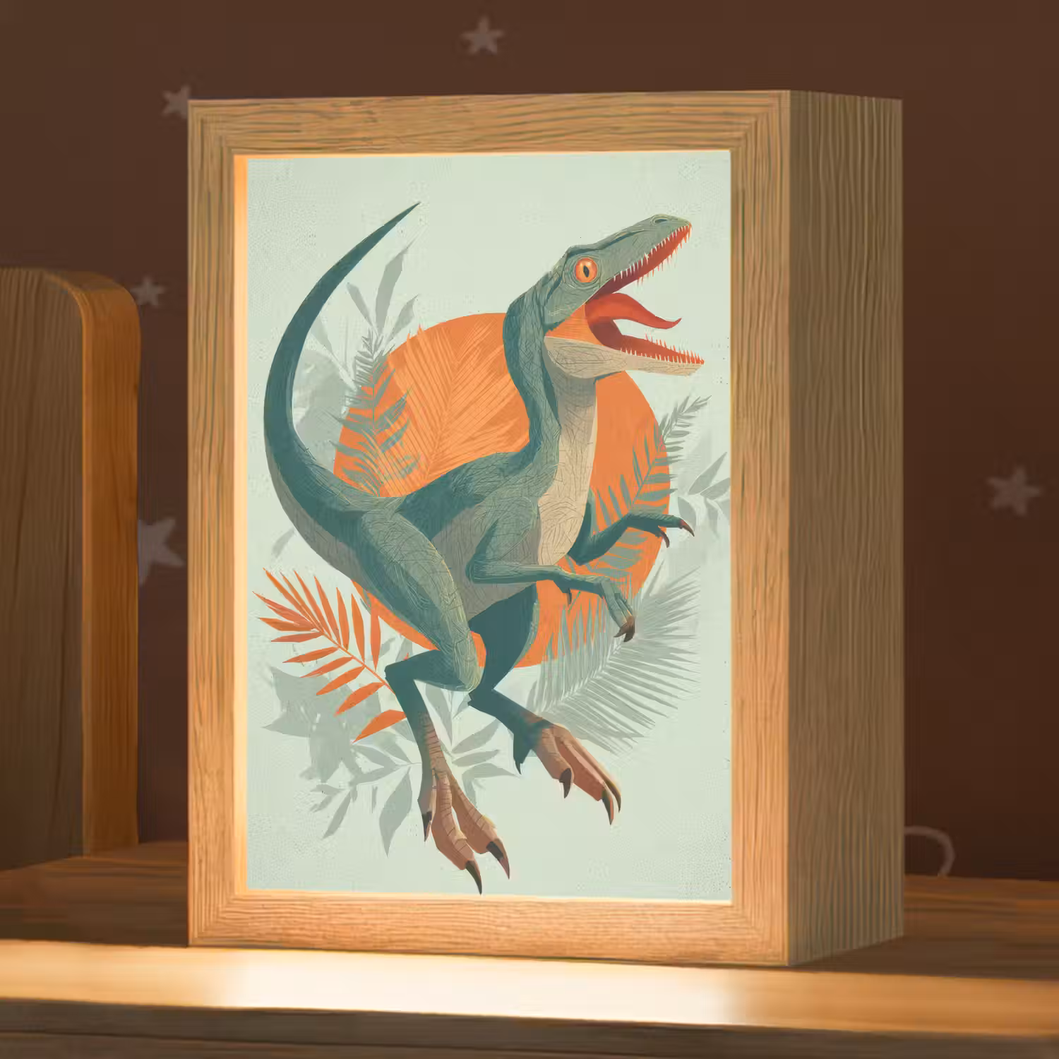Dino - Bladeren - Grafisch - Groen Light Box met kabel klein -zzz_3d_website