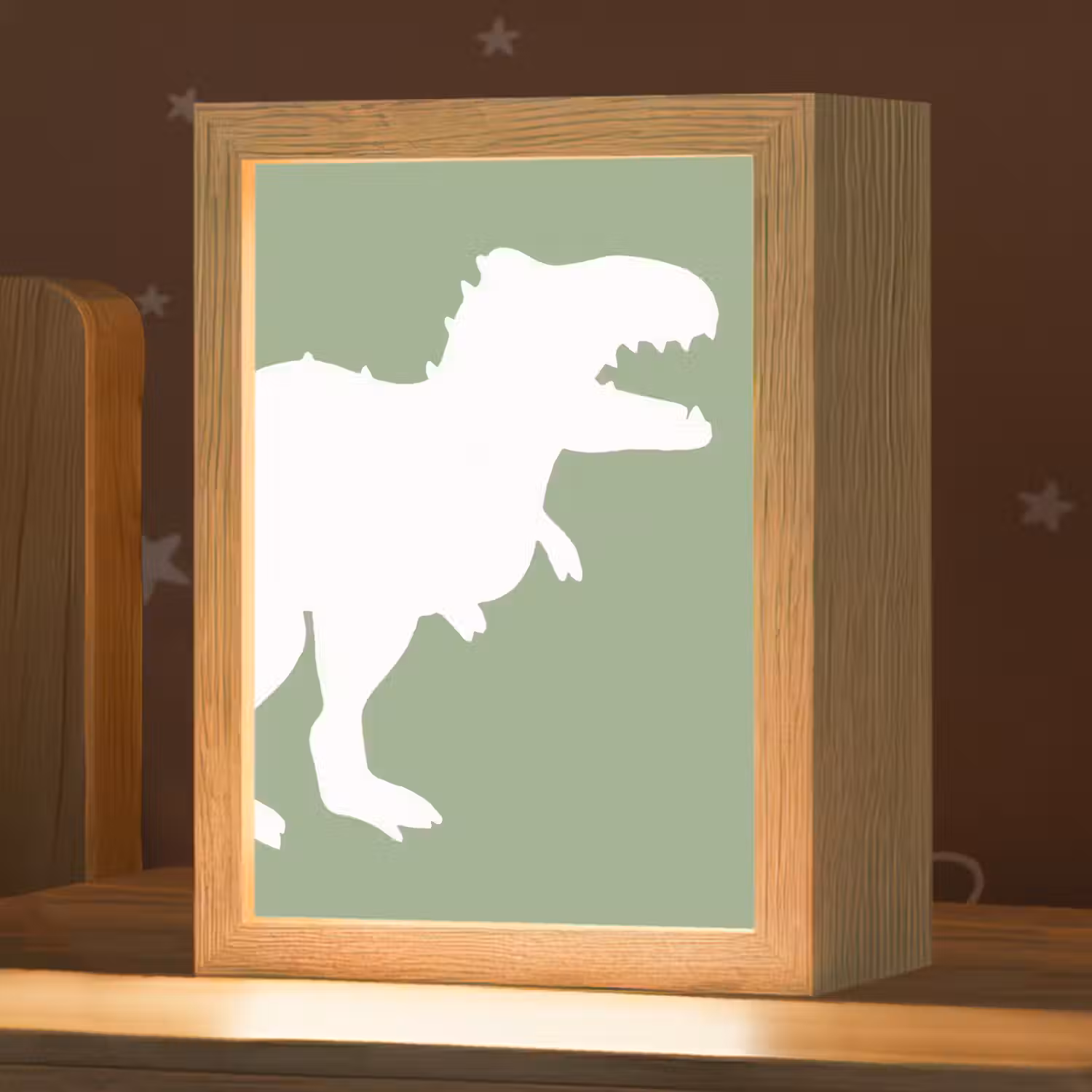 Dino - T-rex - Dinosaurus - Groen - Tyrannosaurus rex Light Box met kabel klein -zzz_3d_website