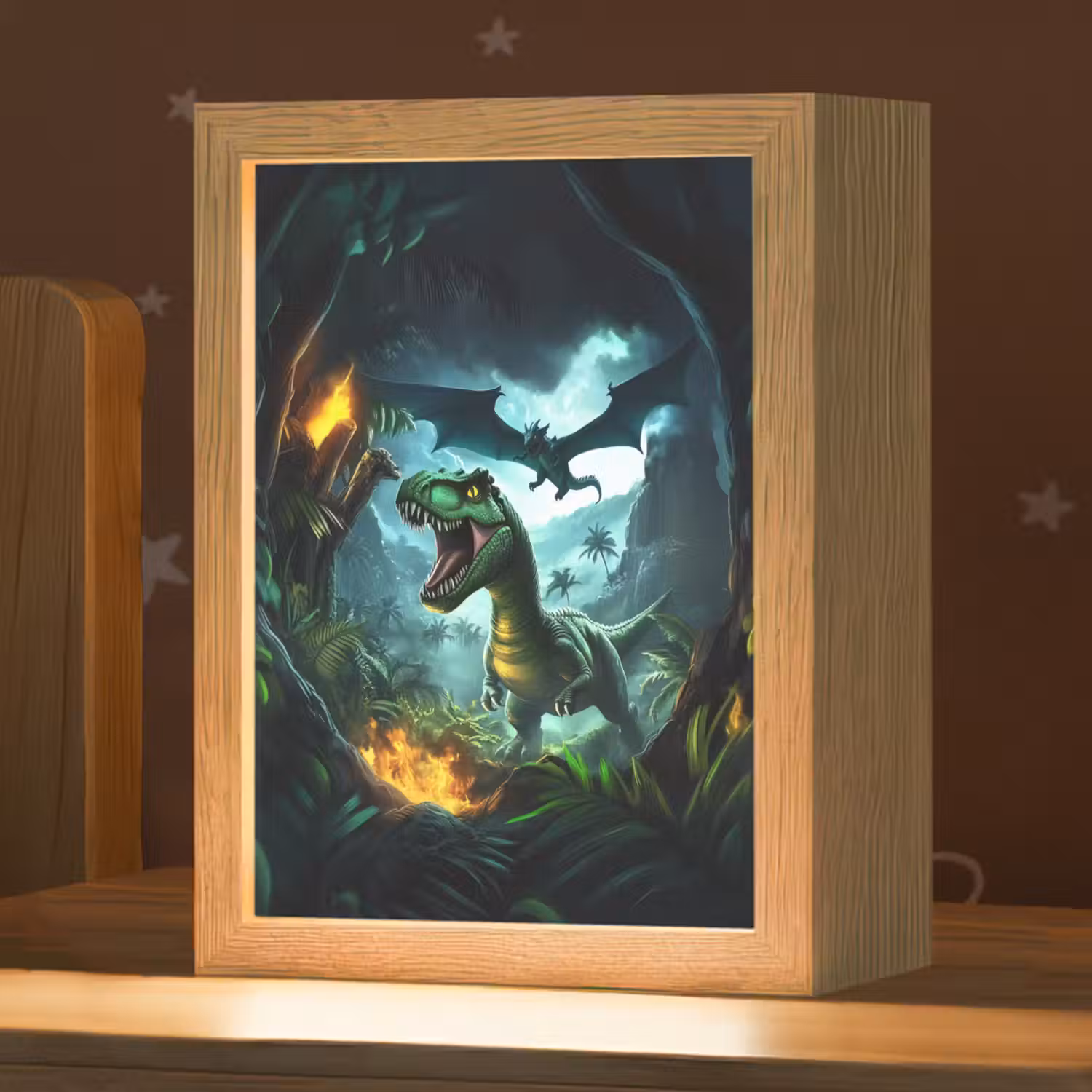 Dinosaurus - Draak - Jungle - Groen Light Box met kabel klein -zzz_3d_website