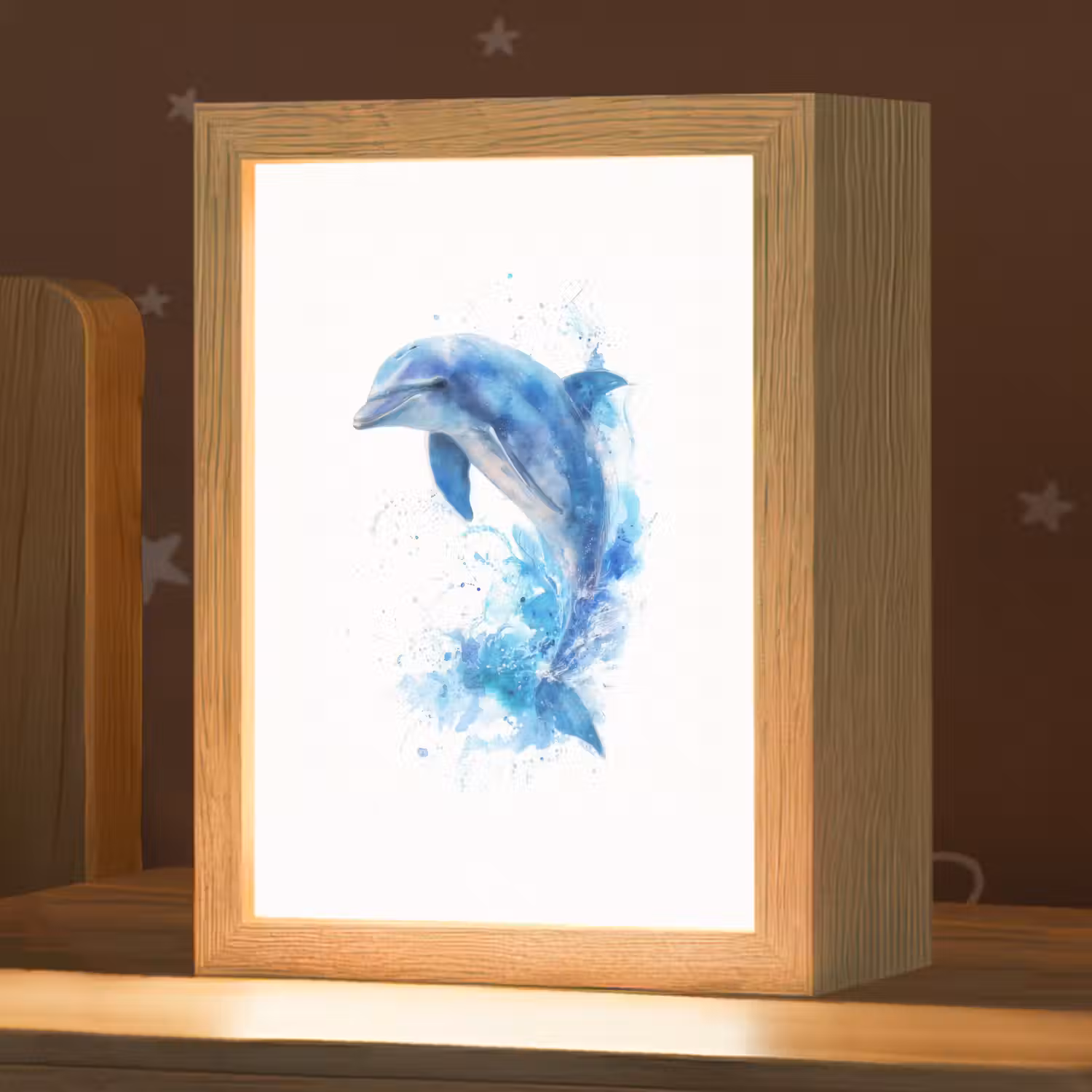 Dolfijn - Water - Blauw Light Box met kabel klein -zzz_3d_website