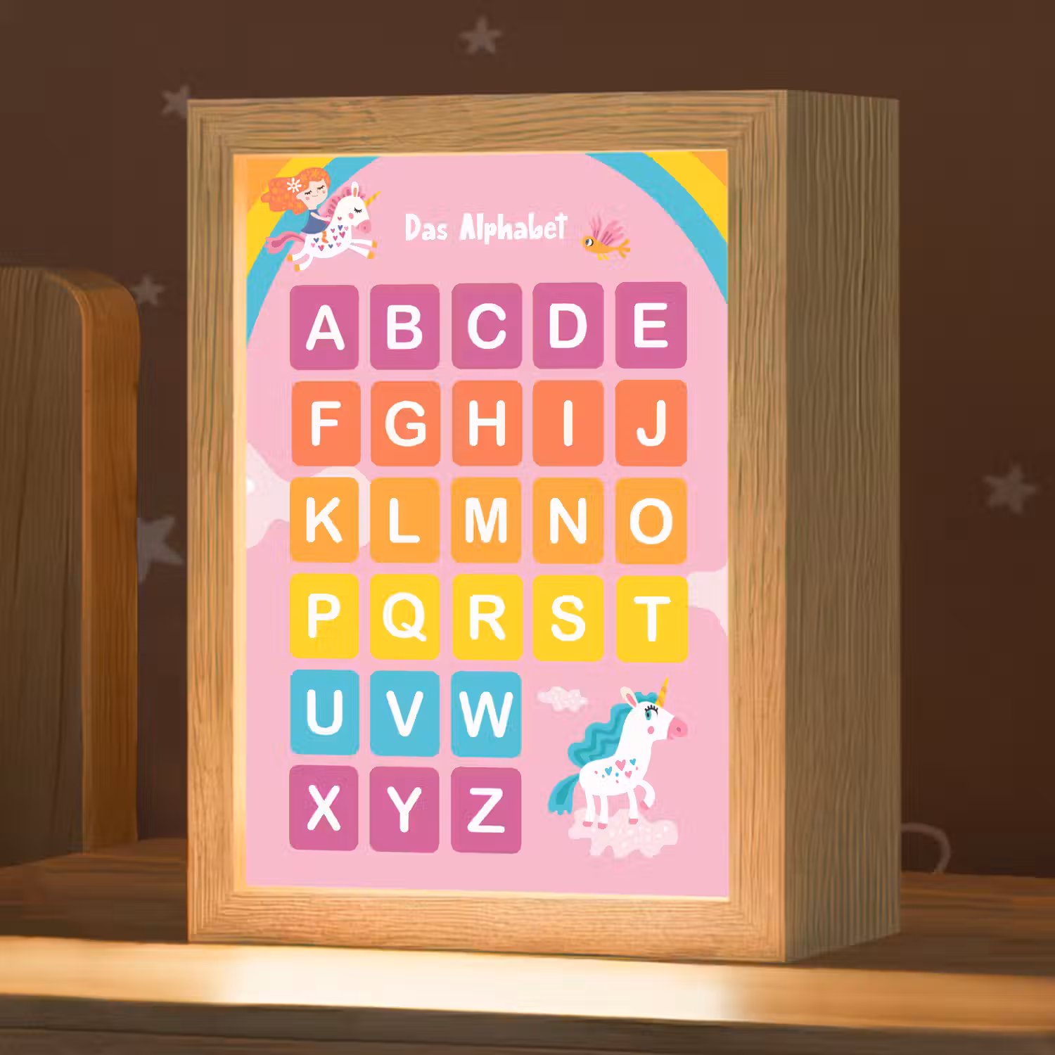 Educatief - Alfabet leren - Roze - Eenhoorn - Letters Light Box met kabel klein -zzz_3d_website
