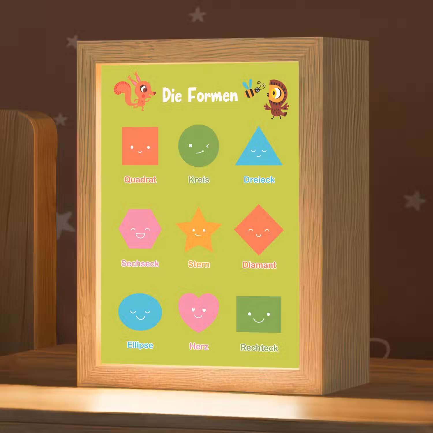 Educatief - Vormen leren - Groen - Geometrische vormen Light Box met kabel klein -zzz_3d_website
