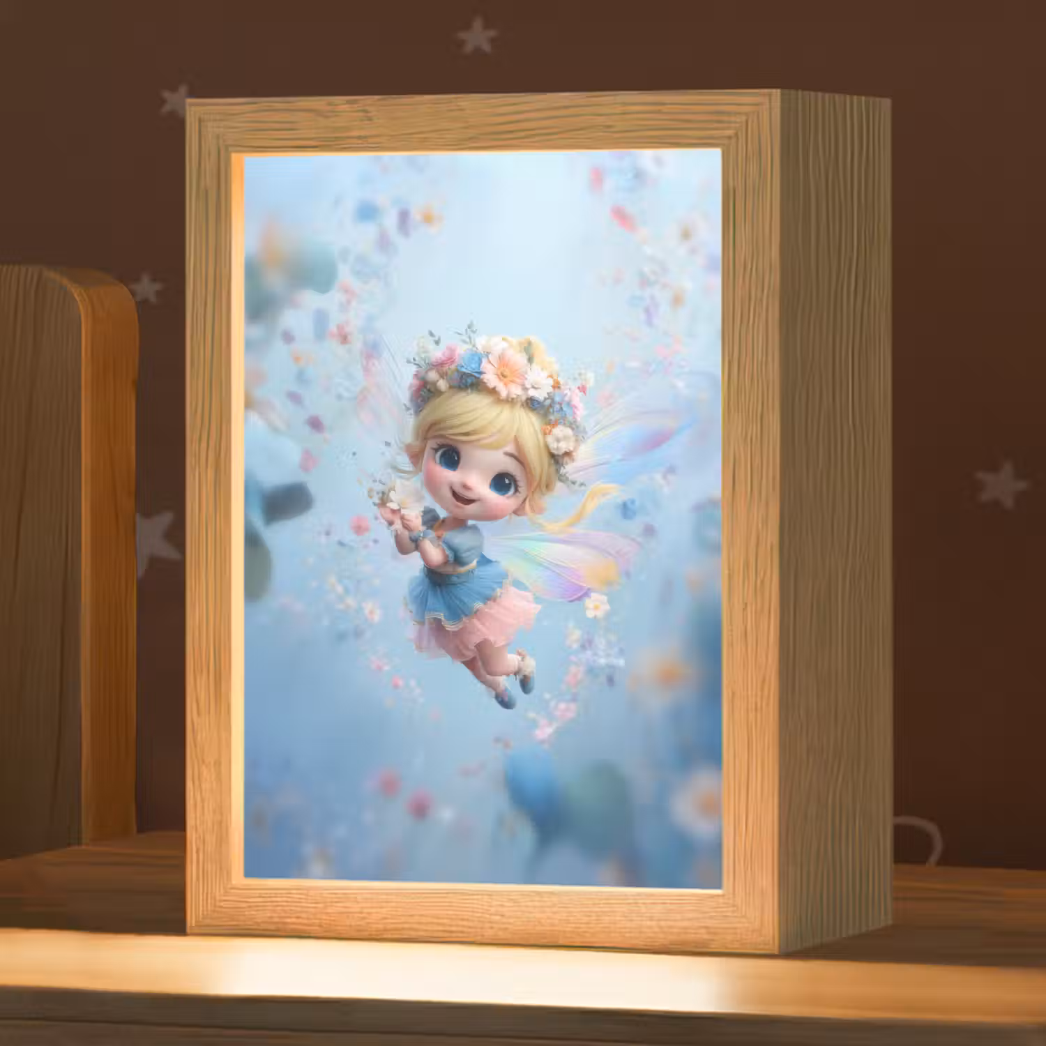 Fee - Bloemen - Sprookje - Blauw Light Box met kabel klein -zzz_3d_website