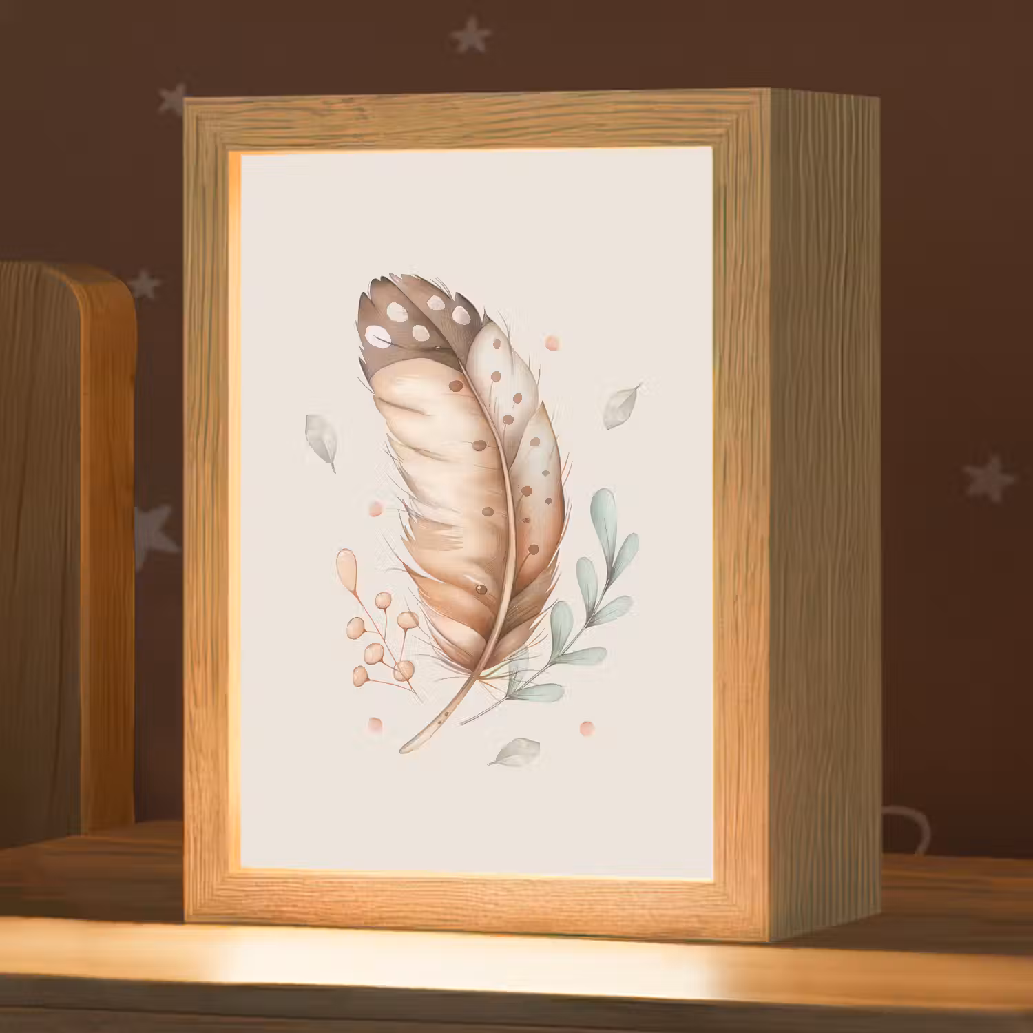 Veer - Bohemian - Boho - Pastel kleuren Light Box met kabel klein -zzz_3d_website