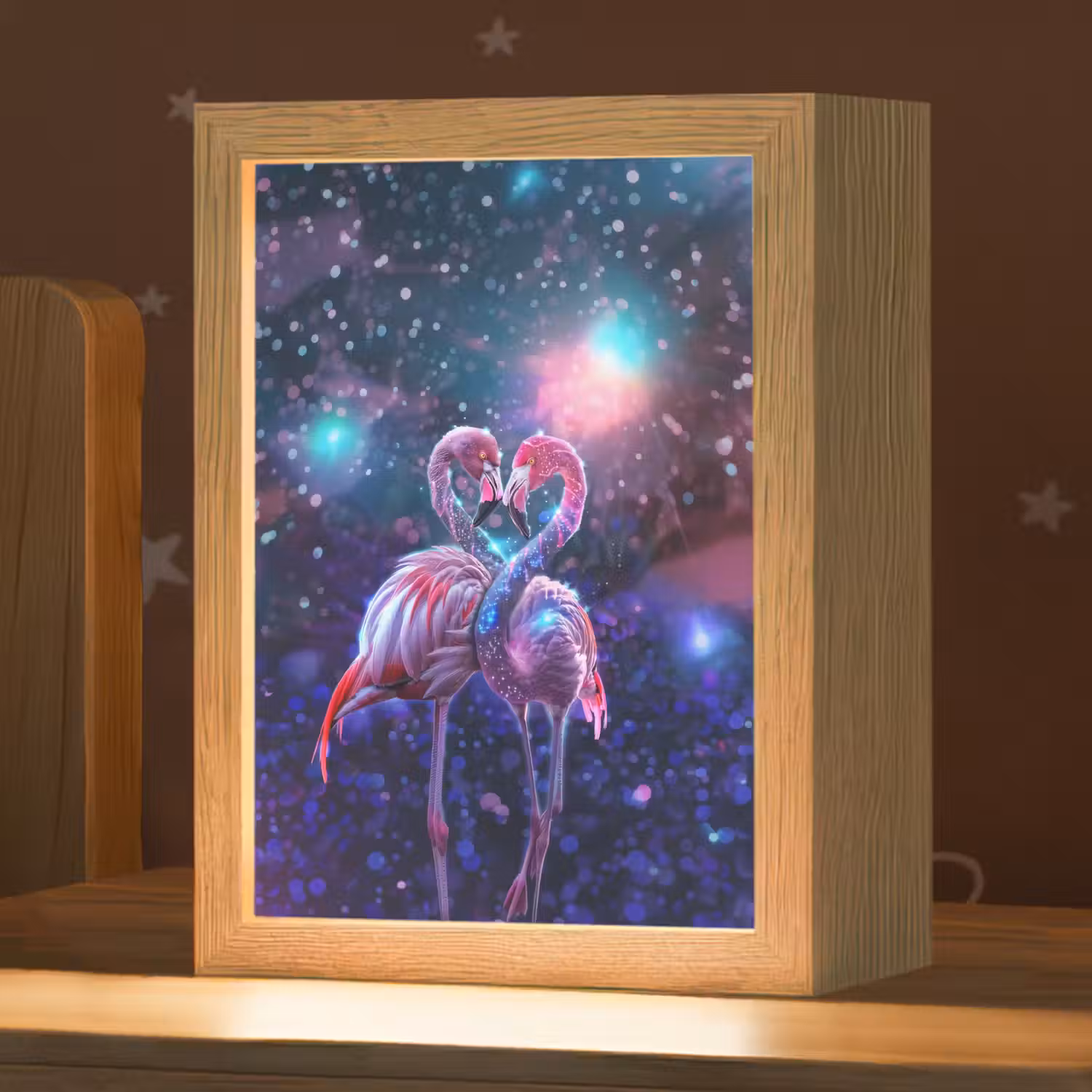 Flamingo's - Dieren - Ruimte - Galaxy Light Box met kabel klein -zzz_3d_website