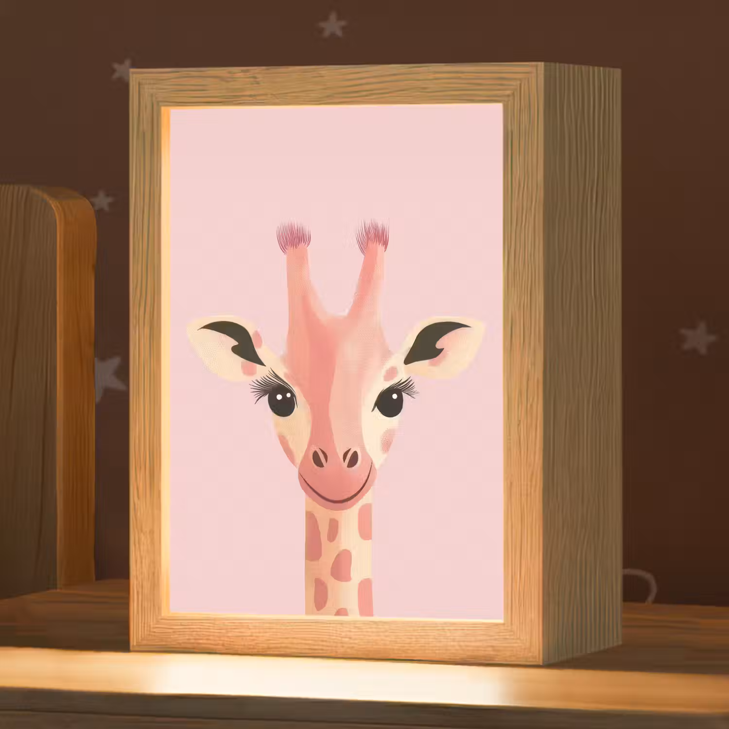 Giraffe - Illustratie - Roze Light Box met kabel klein -zzz_3d_website