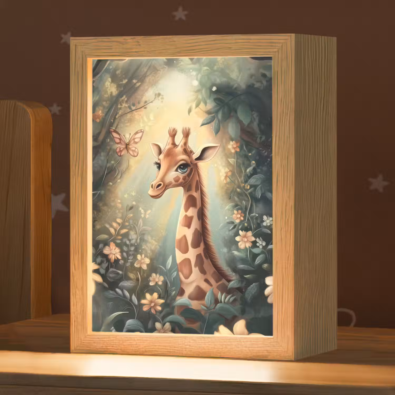 Giraffe - Jungle - Bloemen Light Box met kabel klein -zzz_3d_website