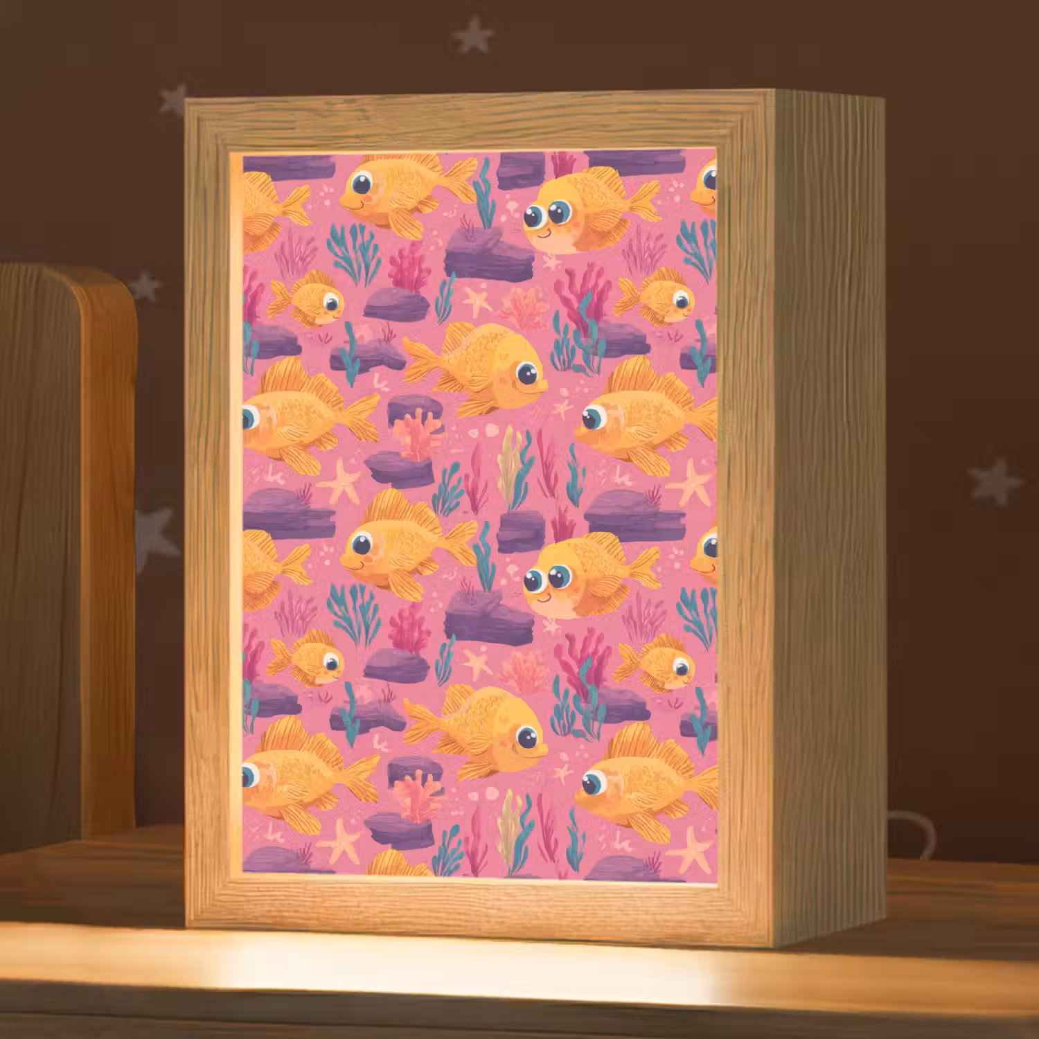 Goudvissen - Koraal - Kleurrijk Light Box met kabel (Kinderlampje) klein 904 -zzz_3d_website
