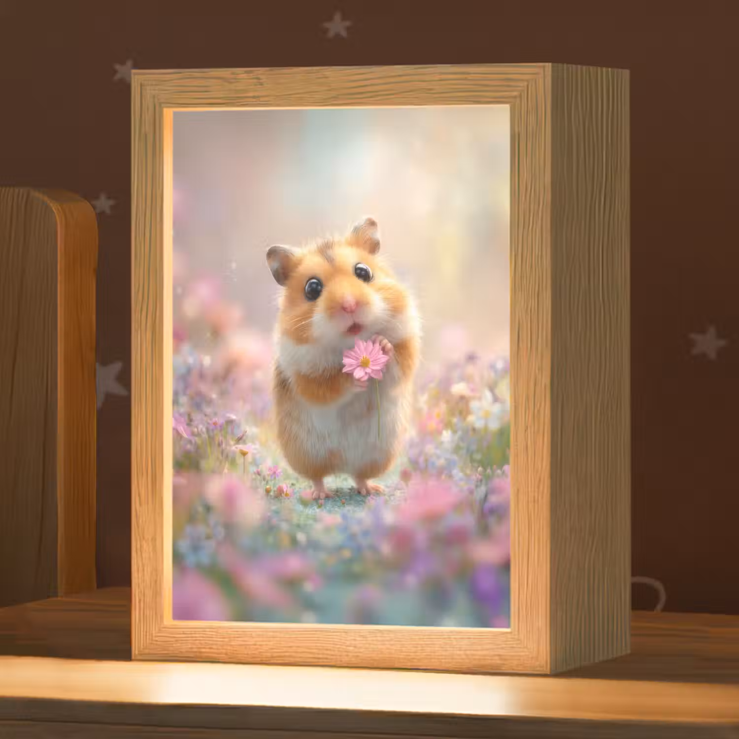 Hamster - Bloemen - Roze - Oranje Light Box met kabel klein -zzz_3d_website