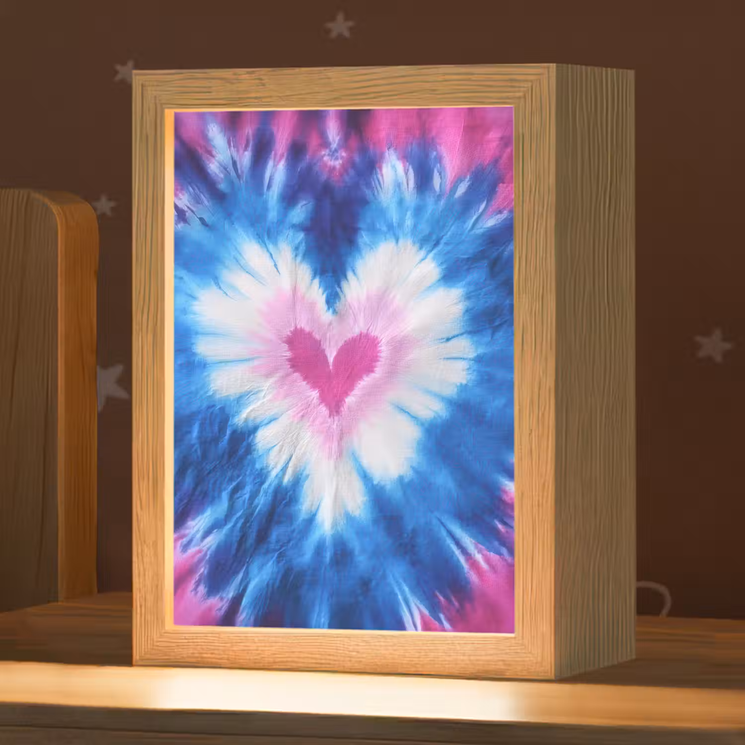 Hartvormig - Tie dye - Paars Light Box met kabel klein -zzz_3d_website