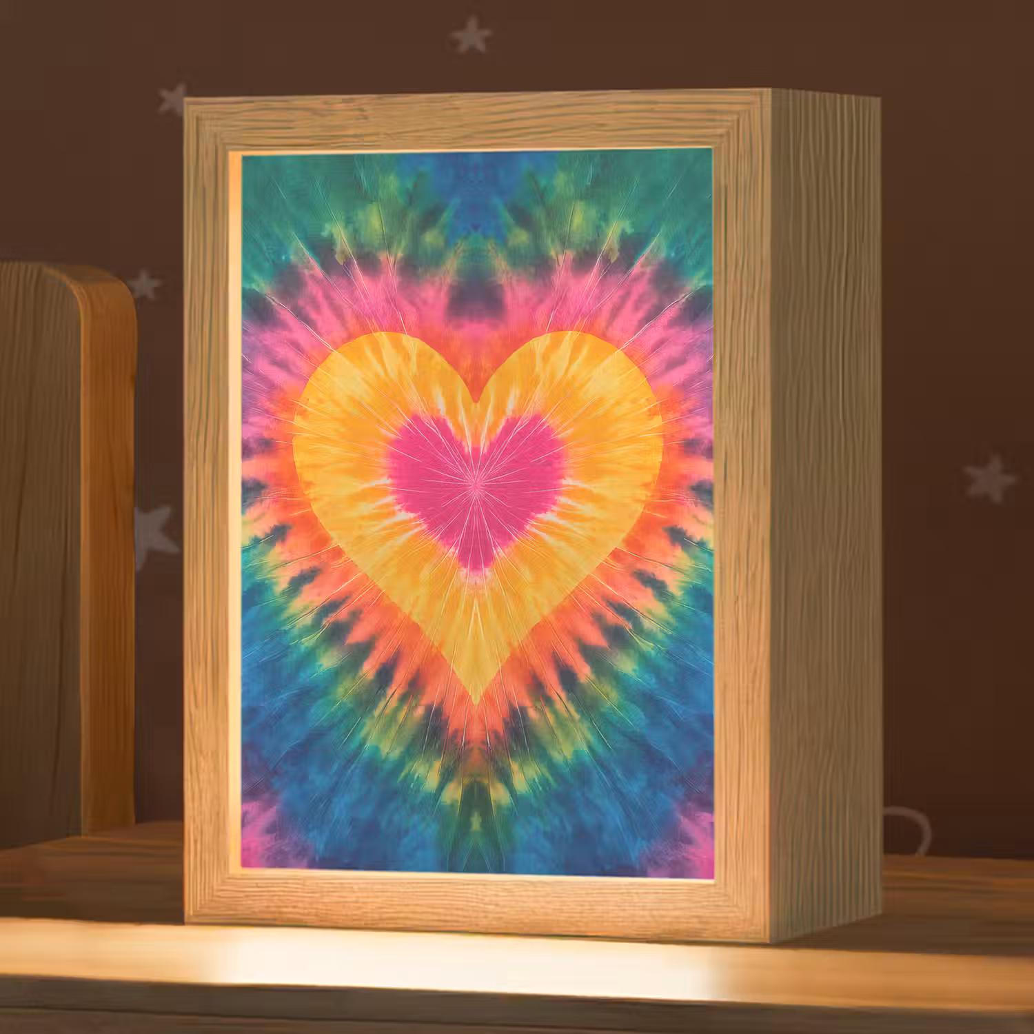 Hart - Tie Dye - Kleurrijk Light Box met kabel klein -zzz_3d_website