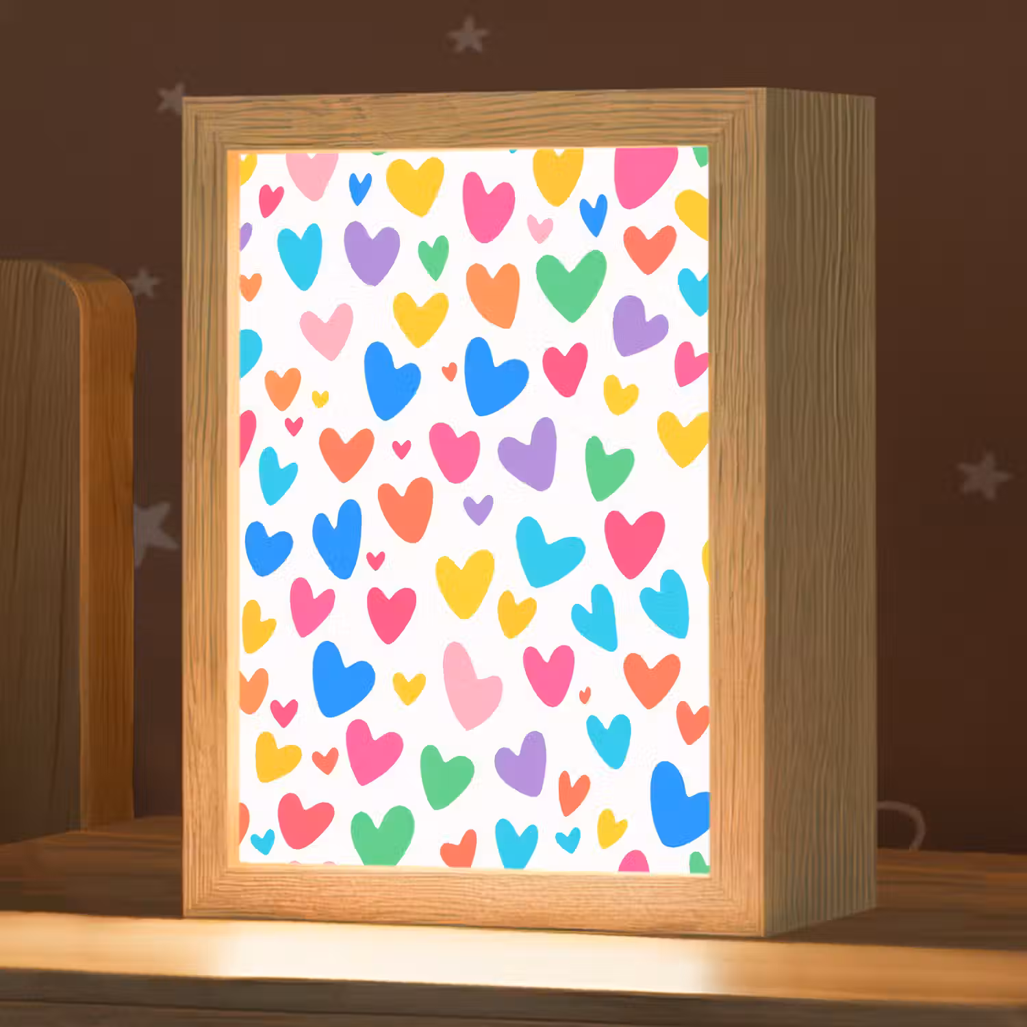 Hartjes - Kleurrijk - Patroon - Levendig Light Box met kabel klein -zzz_3d_website
