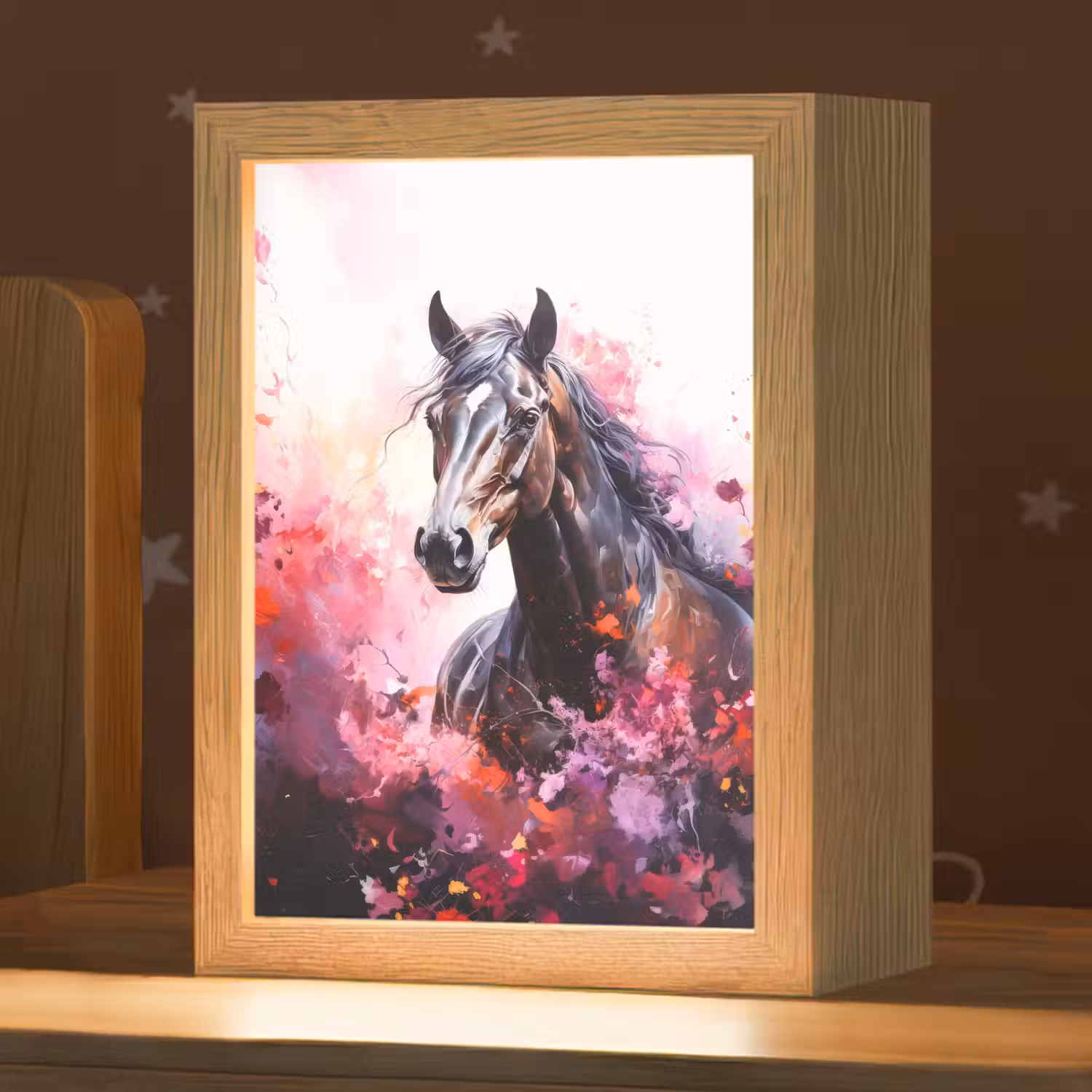 Paard - Dieren - Meisje - Roze Light Box met kabel klein -zzz_3d_website