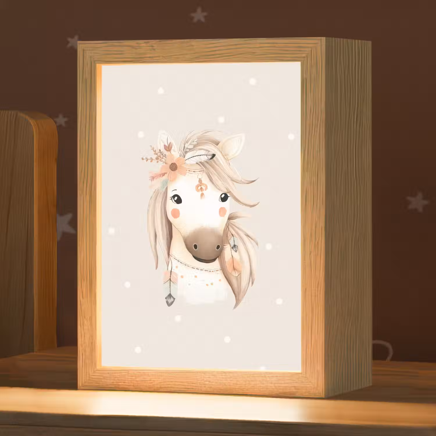 Paard - Bohemian - Pastel - Stippen Light Box met kabel klein -zzz_3d_website