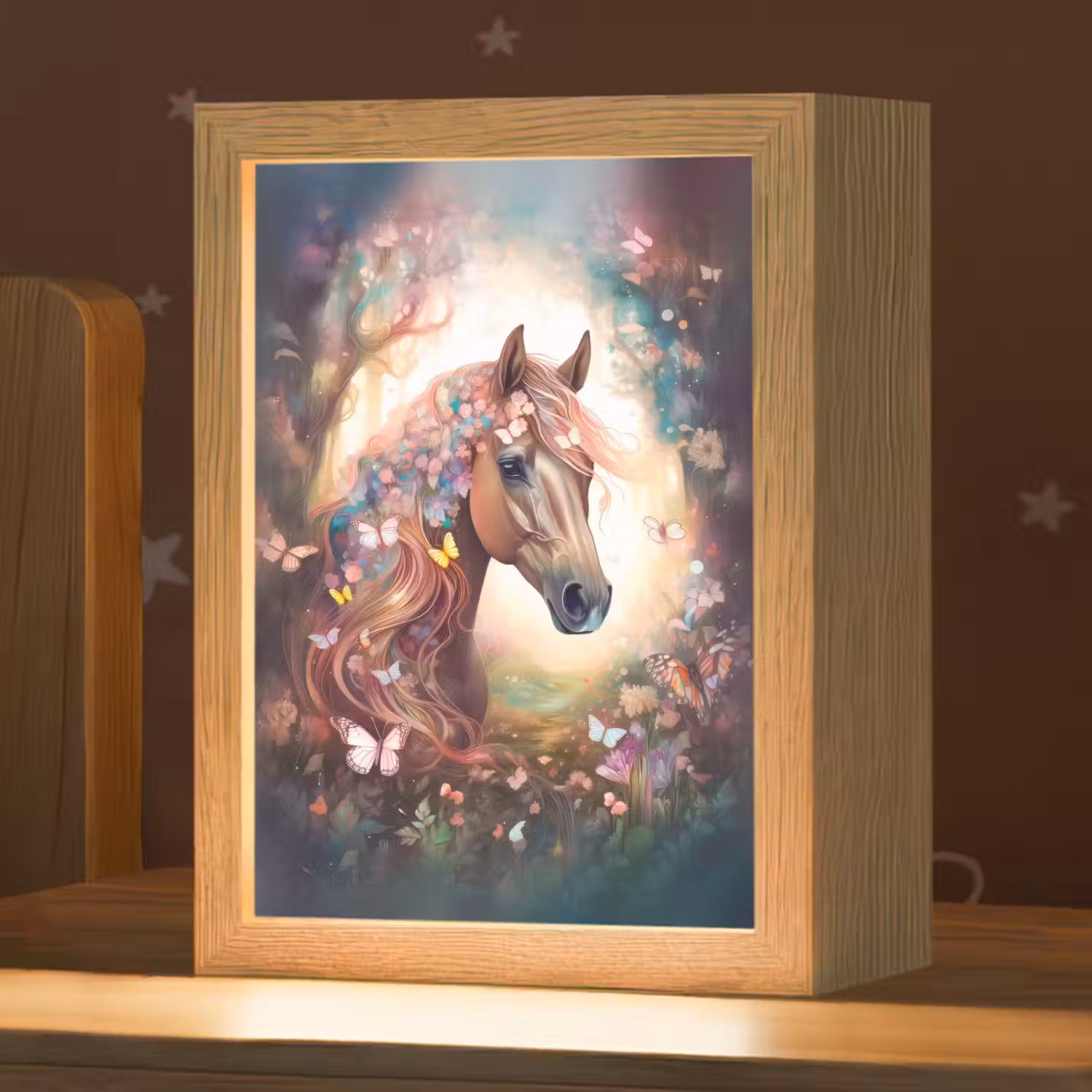 Paard - Natuur - Bloemen - Vlinders - Bos Light Box met kabel klein -zzz_3d_website