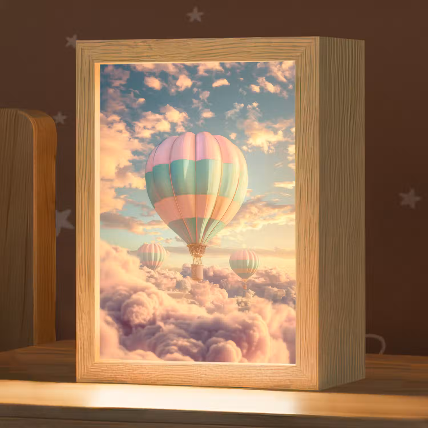 Luchtballon - Dromen - Wolken - Lucht Light Box met kabel klein -zzz_3d_website