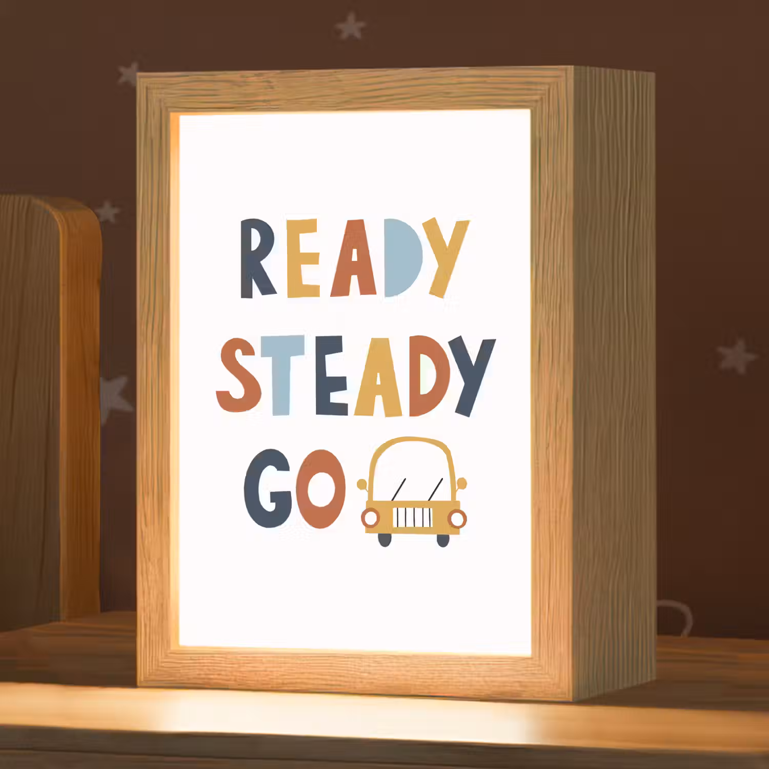 Kinderen - Auto - Wit - Quote - Ready Steady GO Light Box met kabel klein -zzz_3d_website