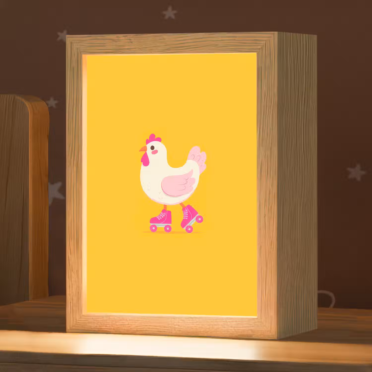 Kip - Rolschaatsen - Geel Light Box met kabel klein -zzz_3d_website