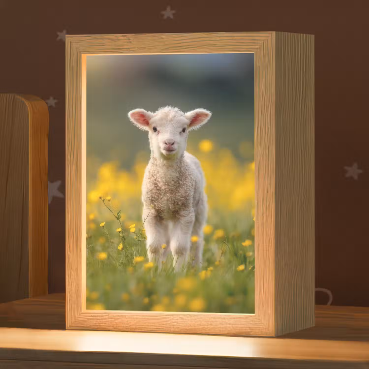 Lammetje - Gras - Bloemen - Geel Light Box met kabel klein -zzz_3d_website