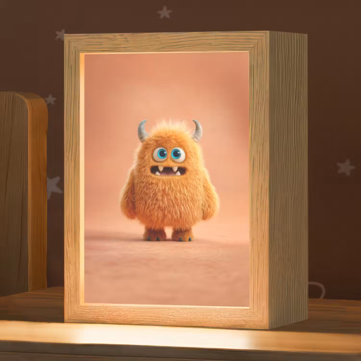 Monster - Knuffel - Oranje Light Box met kabel klein -zzz_3d_website