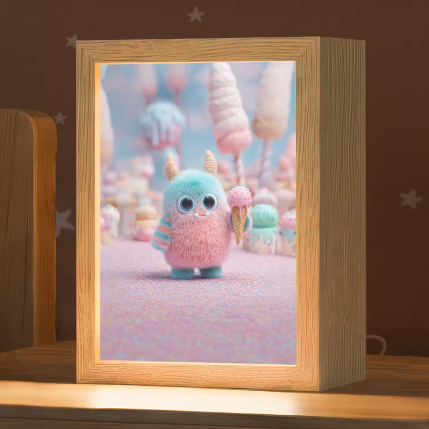 Monster - Pastel - Roze - Snoep Light Box met kabel klein -zzz_3d_website