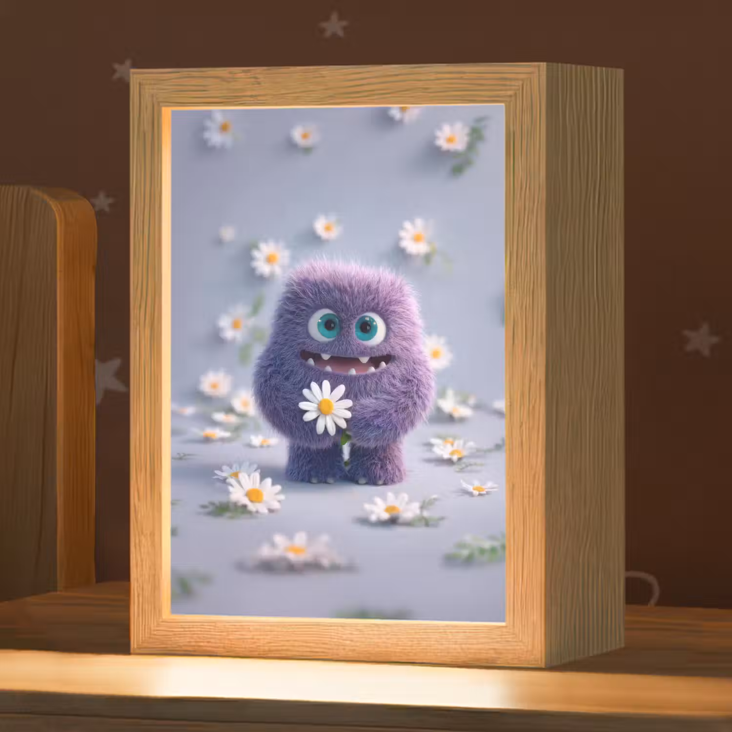 Monster - Paars - Madeliefjes Light Box met kabel klein -zzz_3d_website