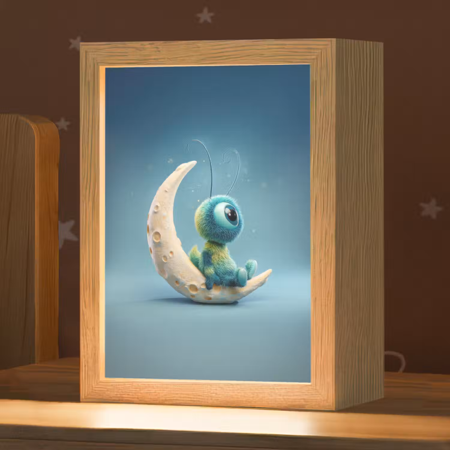 Maan - Ruimtewezen - Blauw Light Box met kabel klein -zzz_3d_website