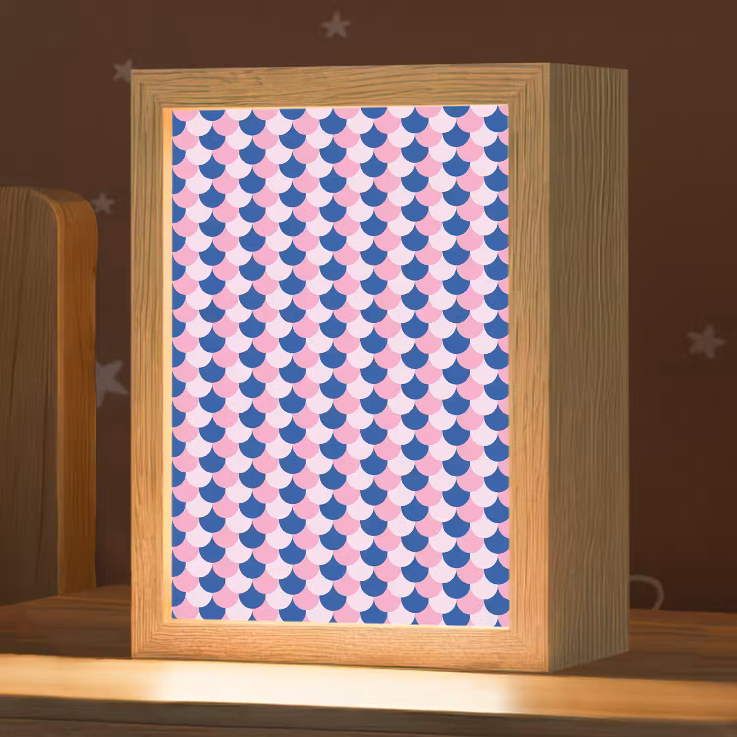 Patroon - Schubben - Blauw - Roze Light Box met kabel klein -zzz_3d_website